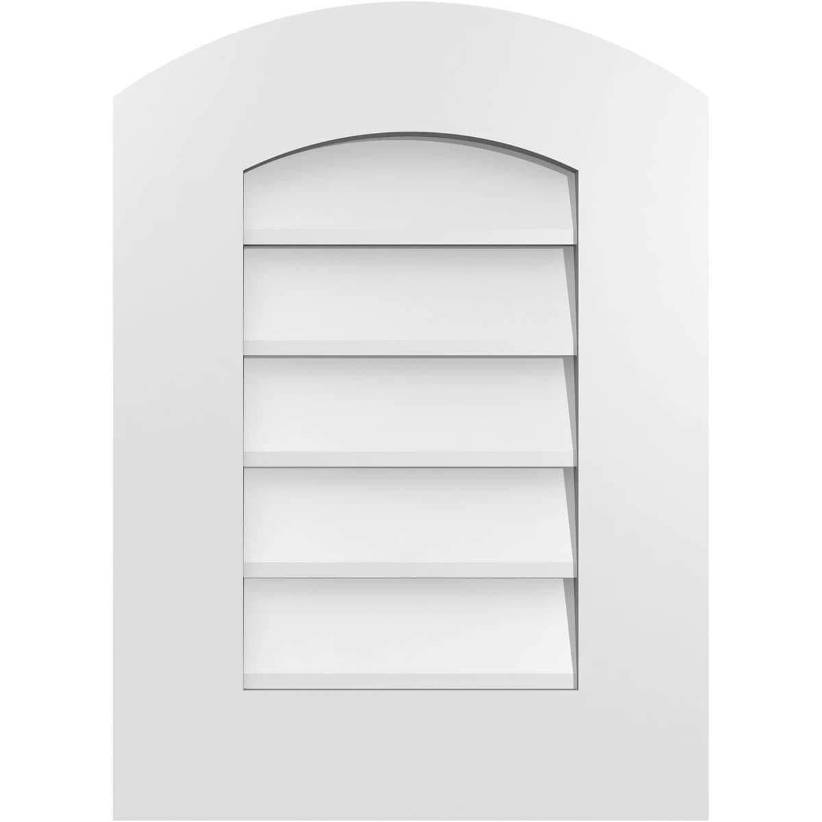 Ekena Millwork GVPAR16X2201SN 16-Inches x 22-Inches Off-white Round top PVC Gable Louver Vent