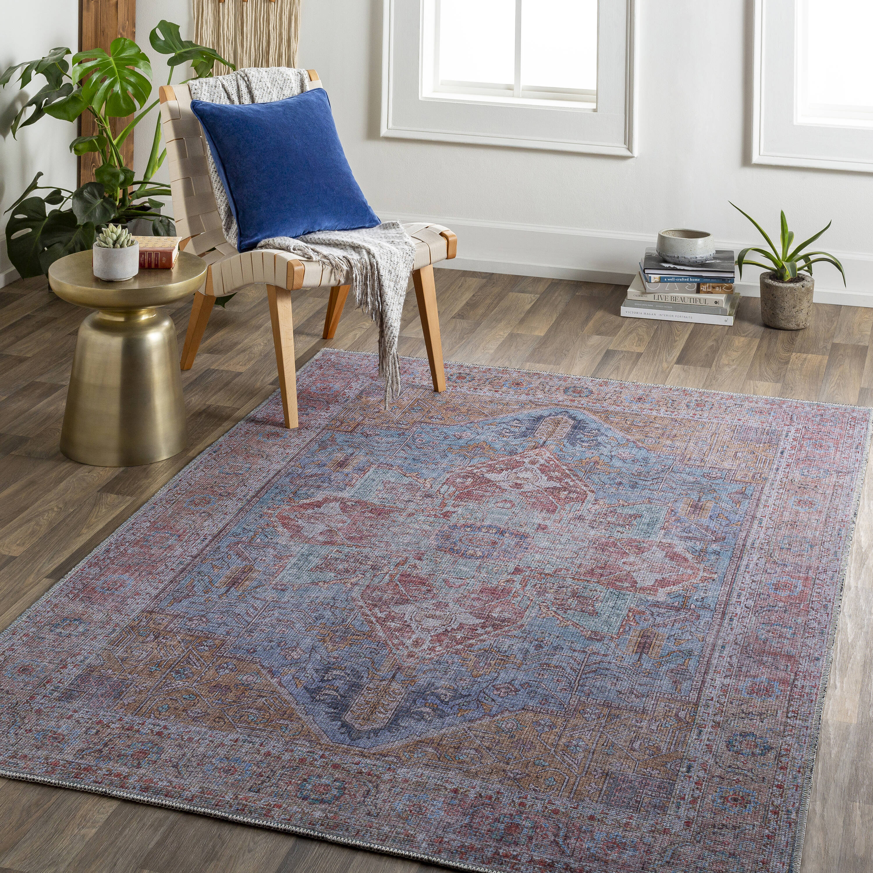 Livabliss ANL2303-679 Atlanta 7 x 9 (ft) Loomed Cotton/Polyester Rust Rectangular Indoor Medallion Rustic Area rug