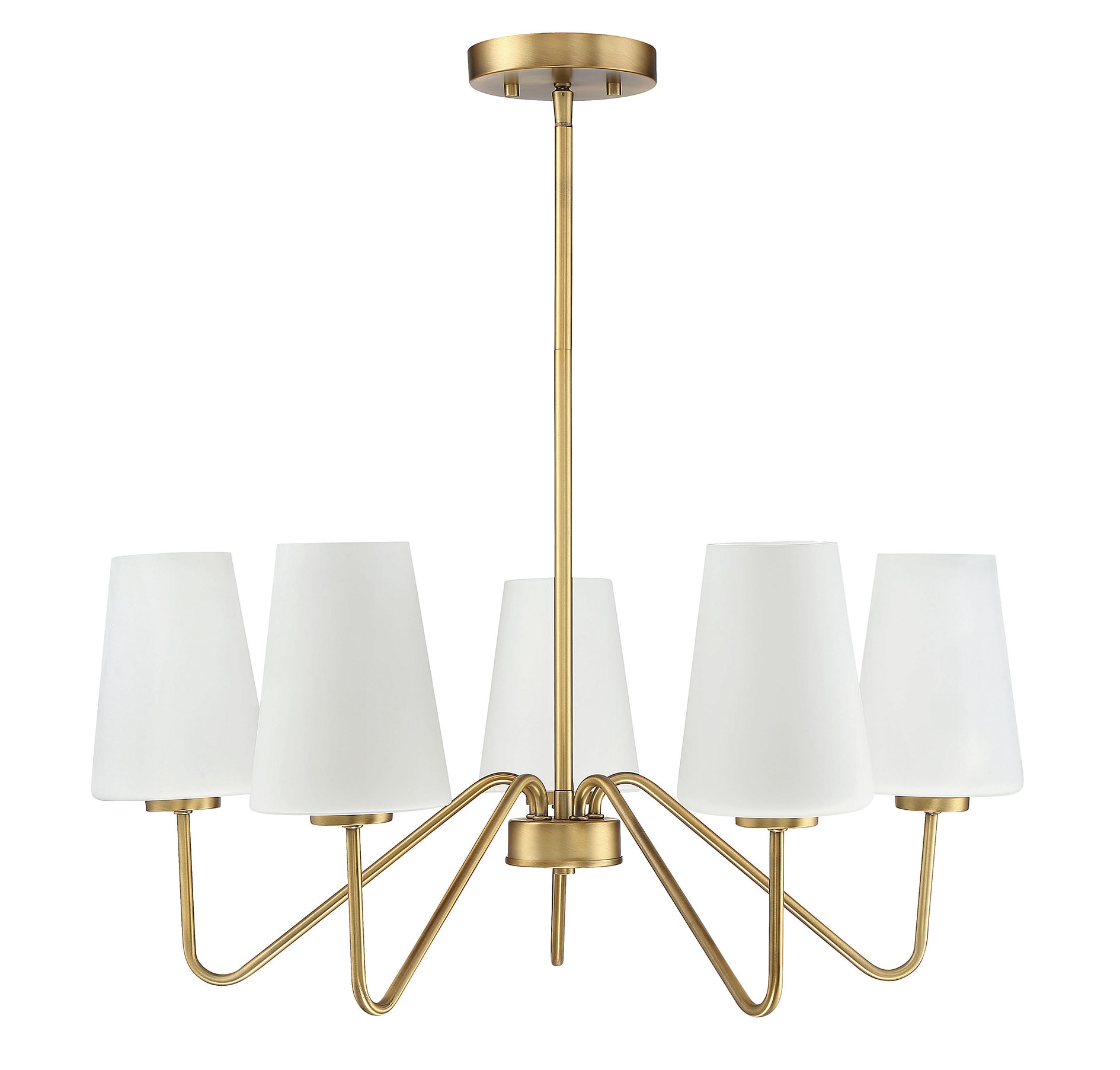 Meridian Lite Trends M10060NB Meridian 5 -Light Brushed Brass Modern/contemporary For Use in Bedrooms, Dining Rooms, Foyers, Kitchens, Living Rooms Chandelier