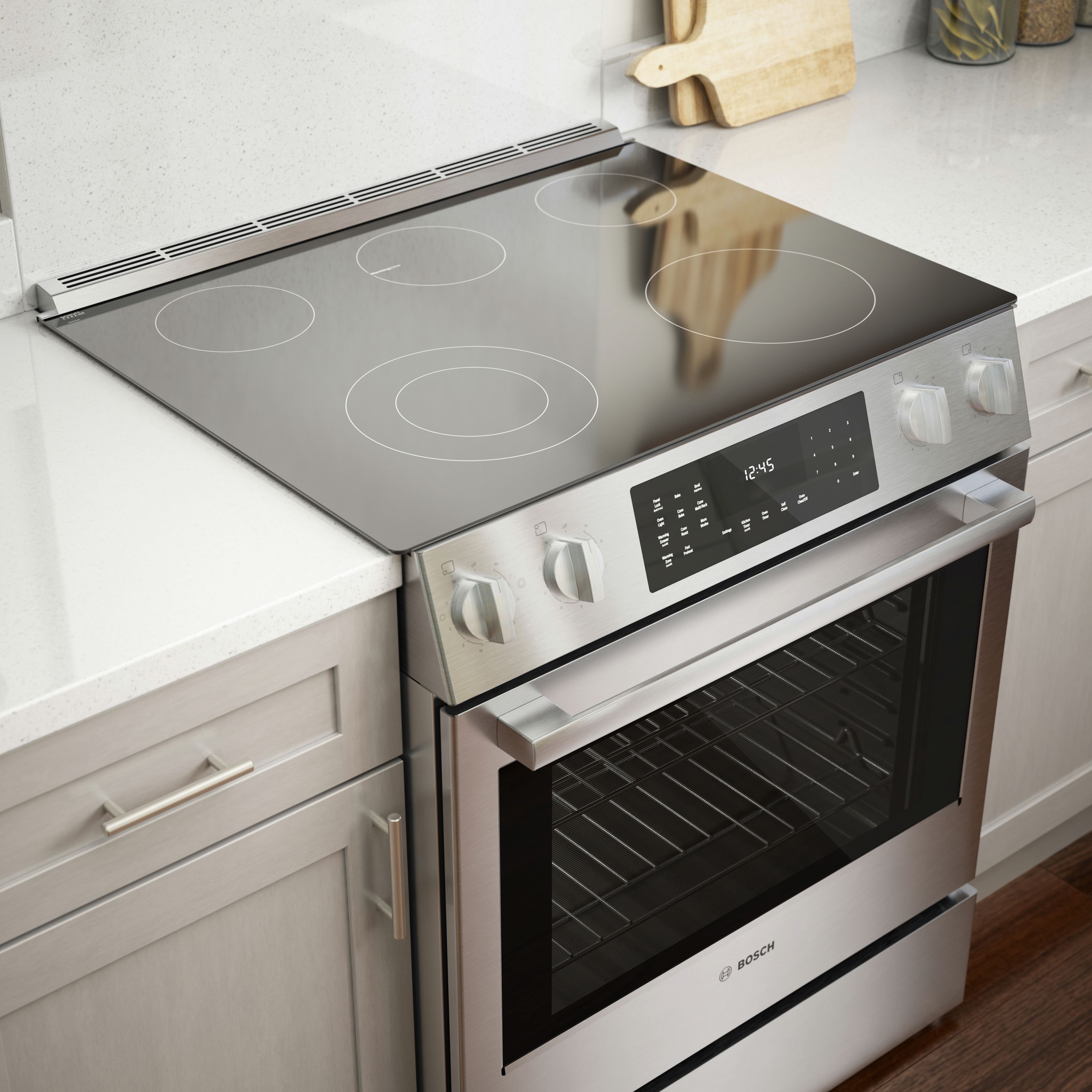 Bosch 800 Series 30-in Glass Top 5 Burners 4.6-cu ft Self-Cleaning ...