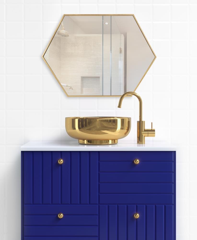 Gold Hexagon Full Length Vanity Mirror
