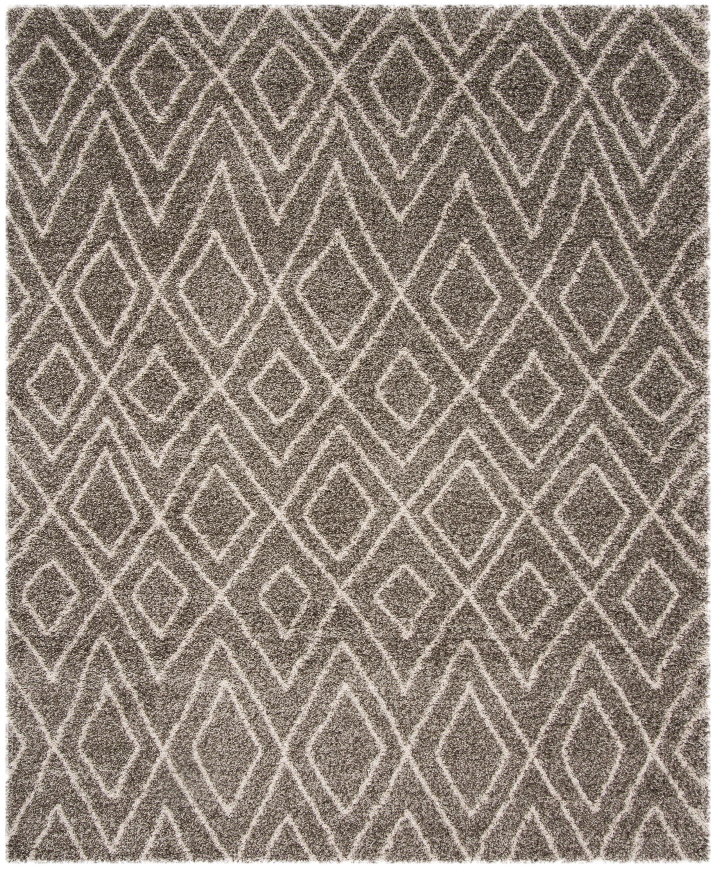 Safavieh SGH332B-9 Hudson Acadia Shag 9 x 12 (ft) Loomed Polypropylene Gray/Ivory Rectangular Indoor Abstract Moroccan Area rug