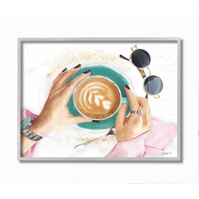 Stupell Industries Glam Latte Art Women's Fashion Accessories Coffee Ziwei  Li Framed 20-in H x 16-in W Figurative Wood Print in the Wall Art  department at