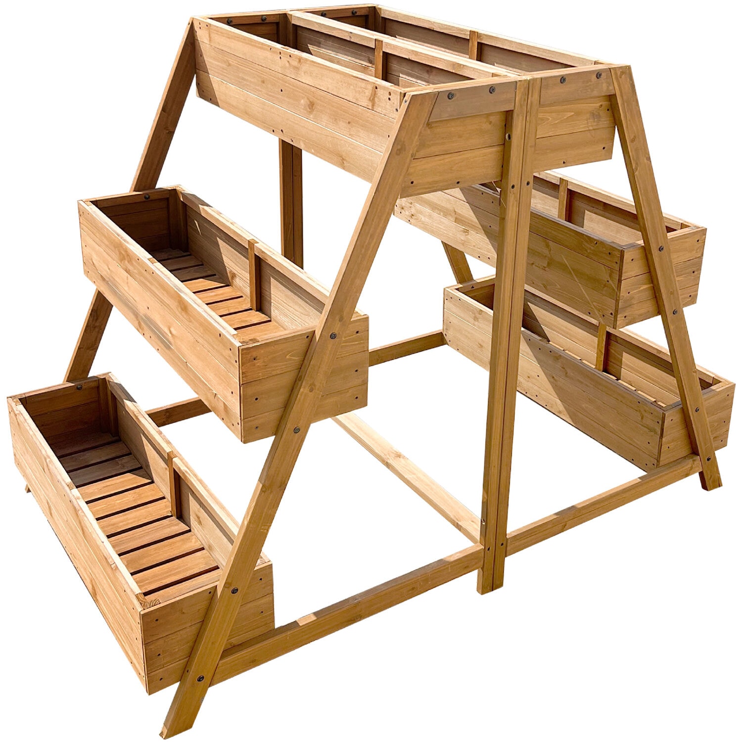 Hanover HANPL0101-BRN 35.4-in W x 59-in L x 43.3-in H Brown Wood Raised Planter Box