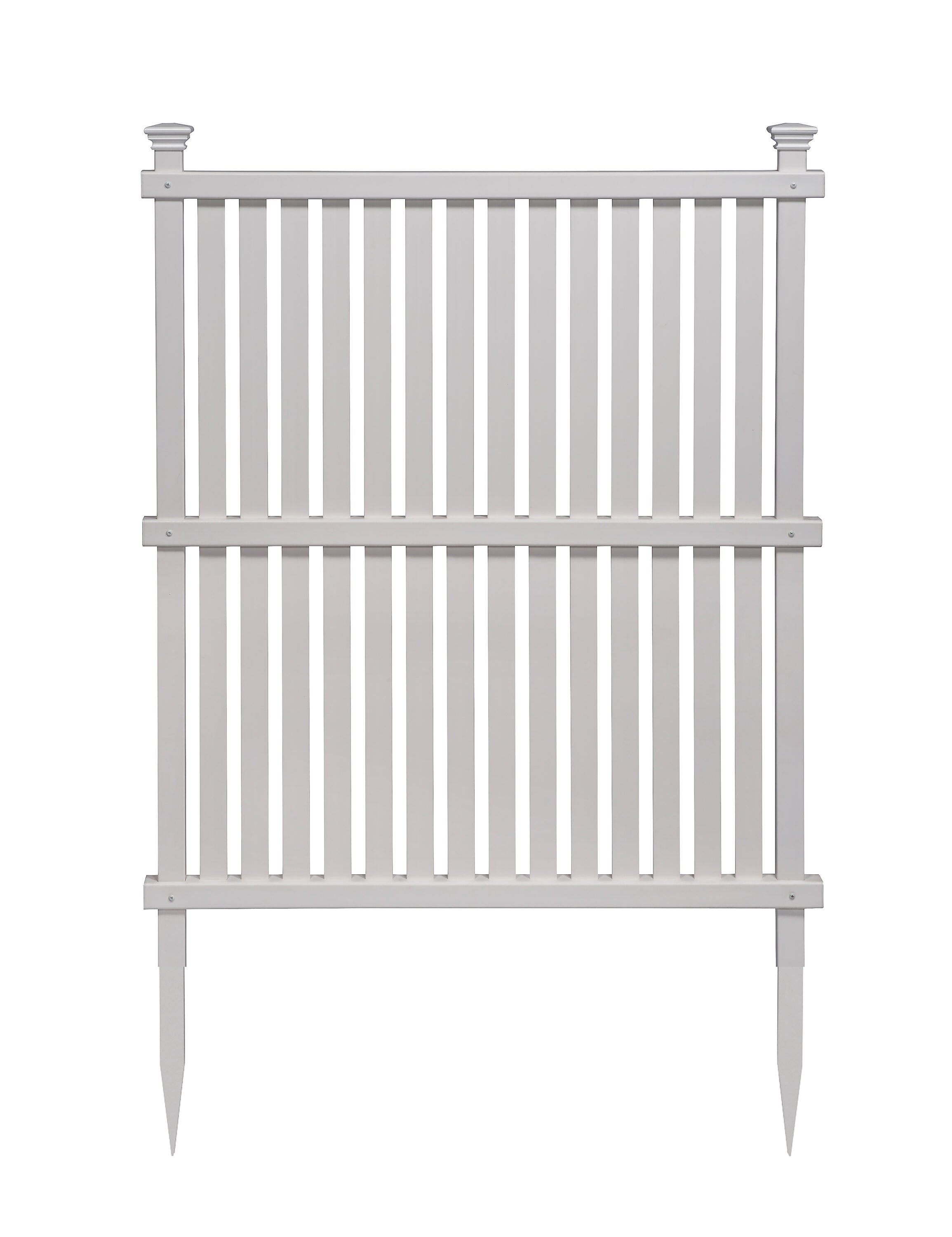 Wilmington White Vinyl No-Dig Privacy Screen Panels