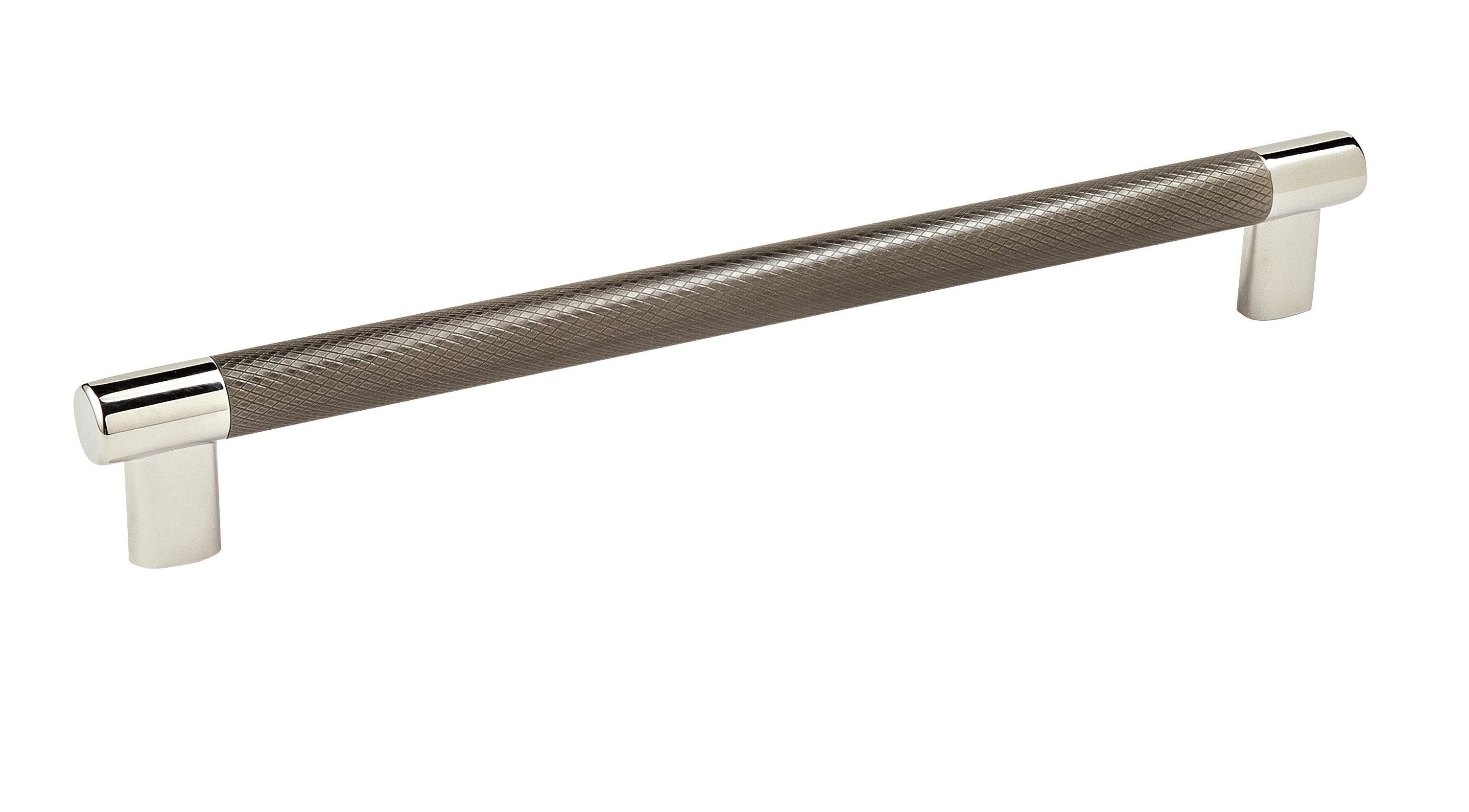 Amerock BP36560PNGM Esquire 10-1/16-in , 256mm Center to Center Polished Nickel/Gunmetal Cylindrical Bar