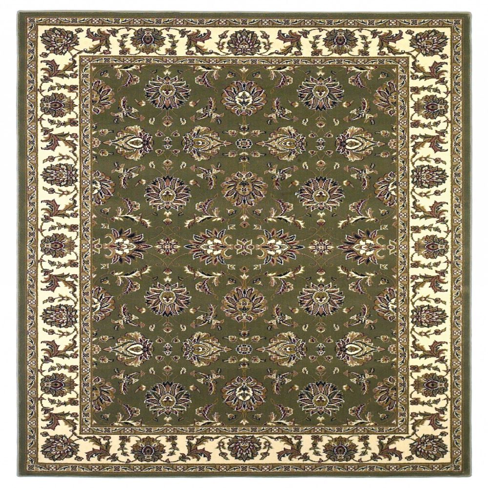 HomeRoots 354176 Bernadette 7 X 10 (ft) Rag Green Ivory Indoor Border Area Rug