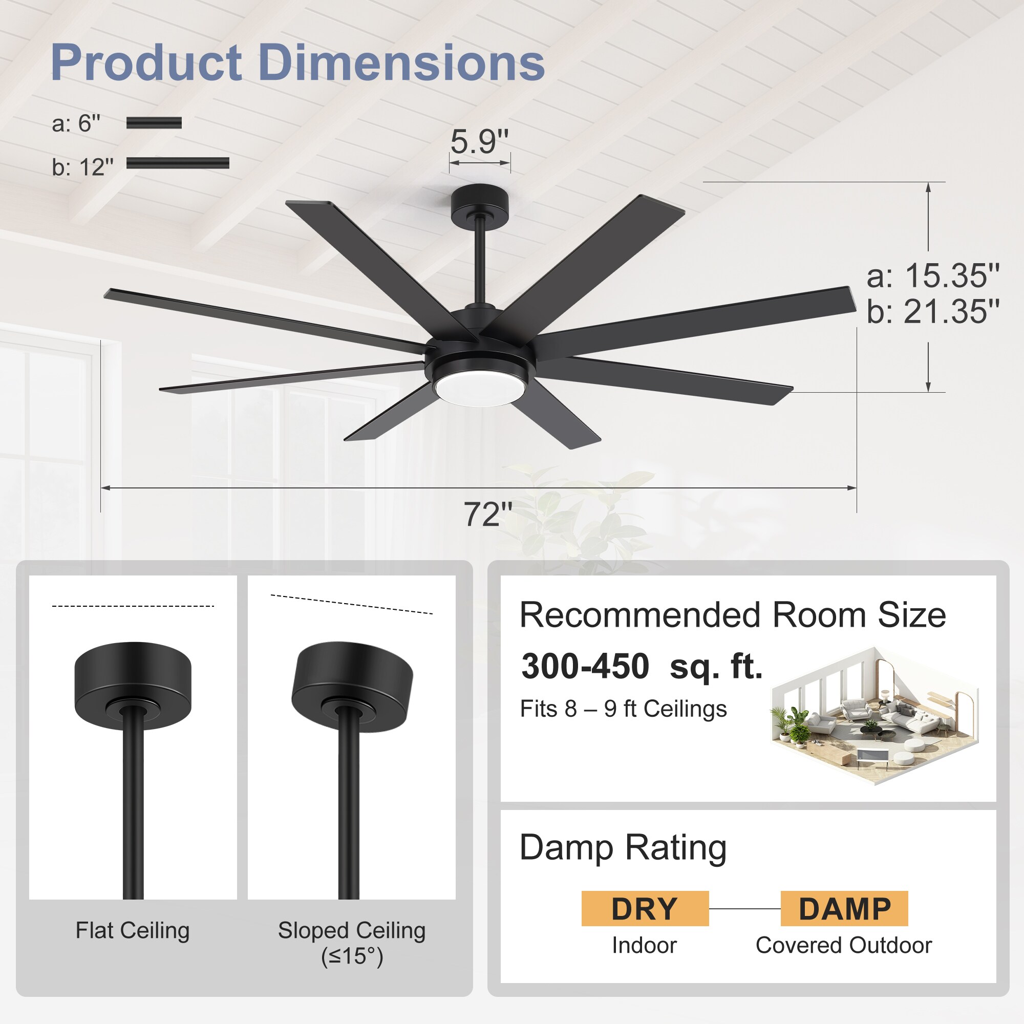 Airsurfer AS40050-BK Ceiling-Fans - View #3