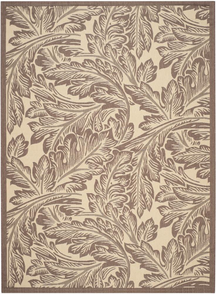 Safavieh CY2996-3401-6 Courtyard Morel 7 x 10 (ft) Loomed Polypropylene Natural/Chocolate Rectangular Indoor/Outdoor Floral/Botanical Coastal Area rug