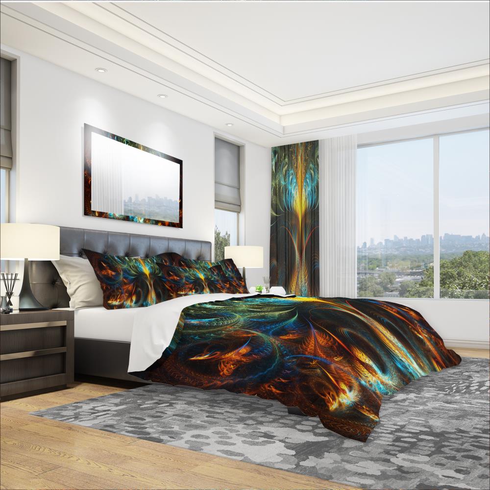 Designart BED3010-T 3 -Piece Green Twin Duvet cover Set