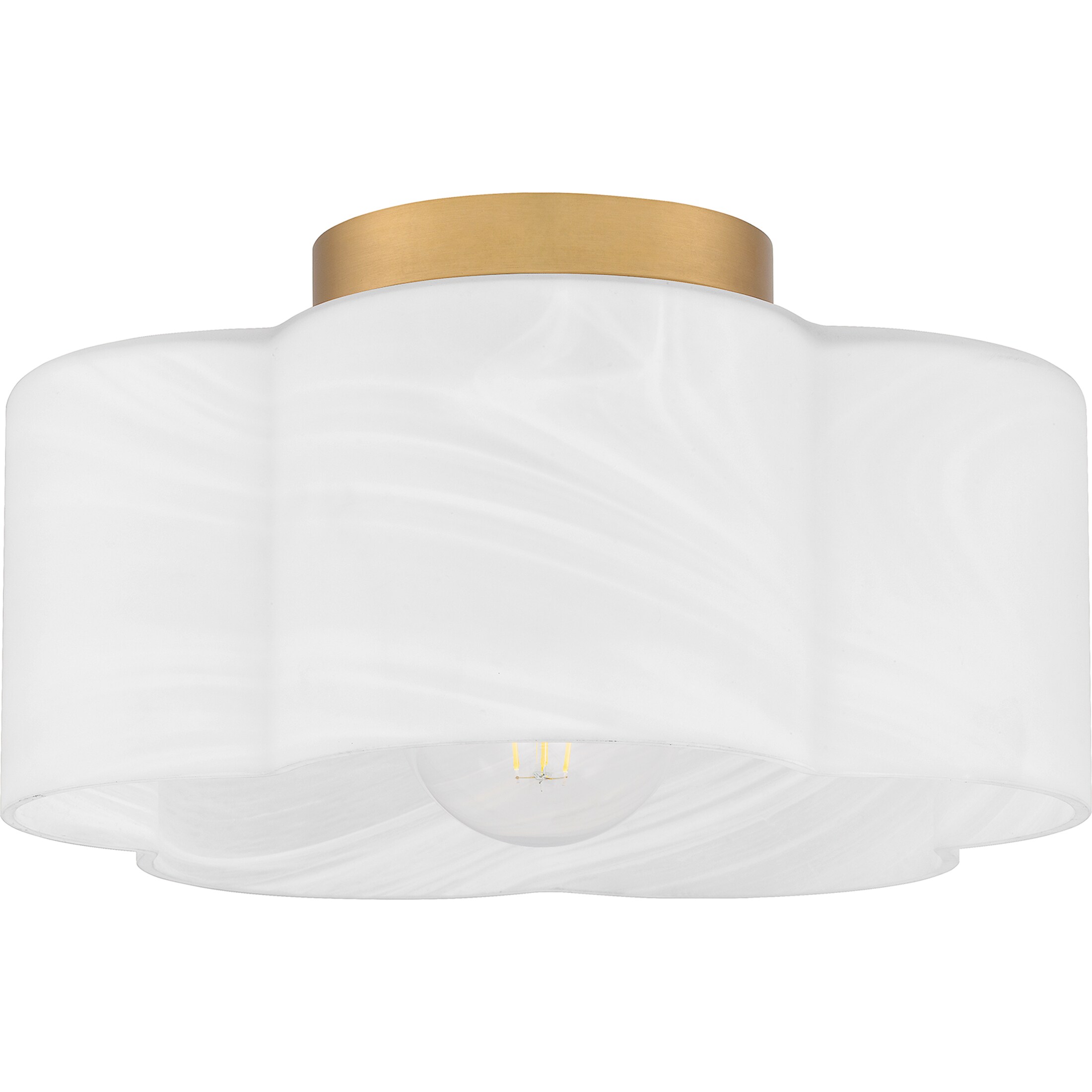 Quoizel Lilly 1-Light 7.14-in Brushed Brass Led, Semi Flush