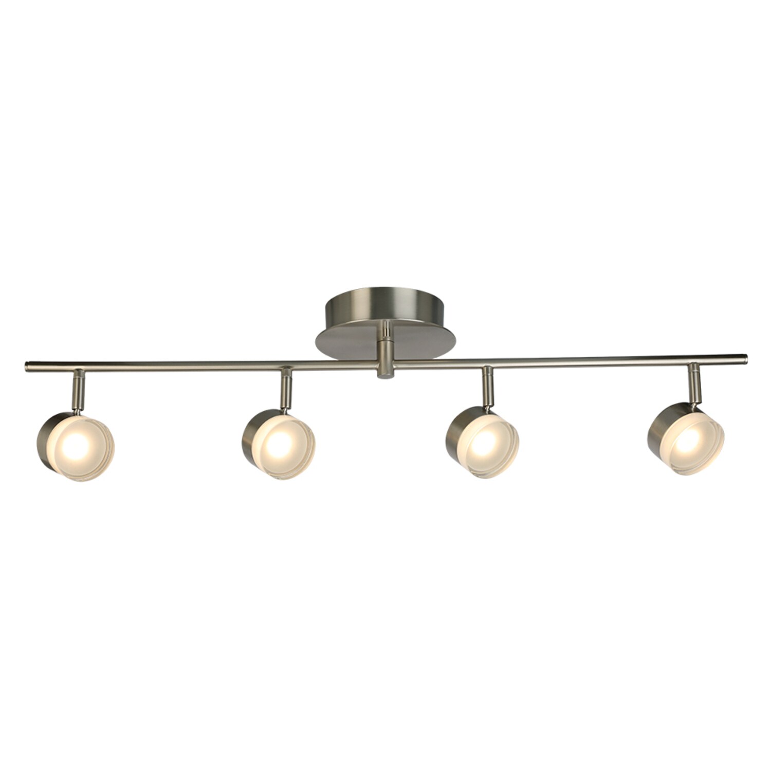 EGLO 203999A 31.38-in 4-Light Brushed Nickel dimmable LED Transitional Linear Track Lighting Kit with Roundback Pivoting Heads