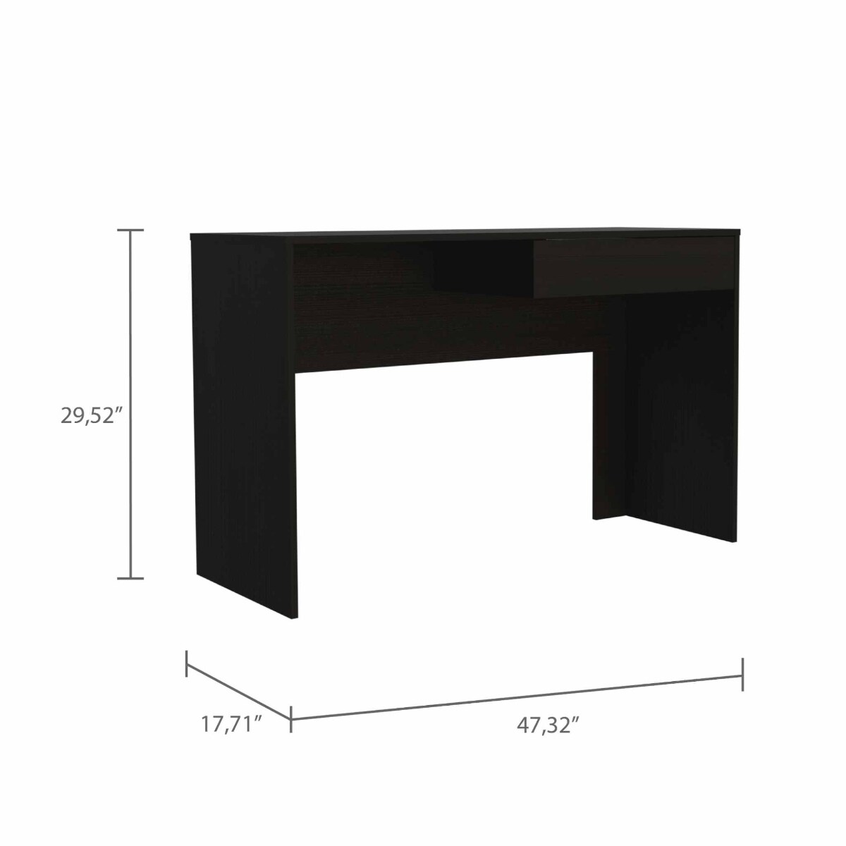 HomeRoots 4000403830 47.3-in Black Modern/Contemporary Poplar Computer desk