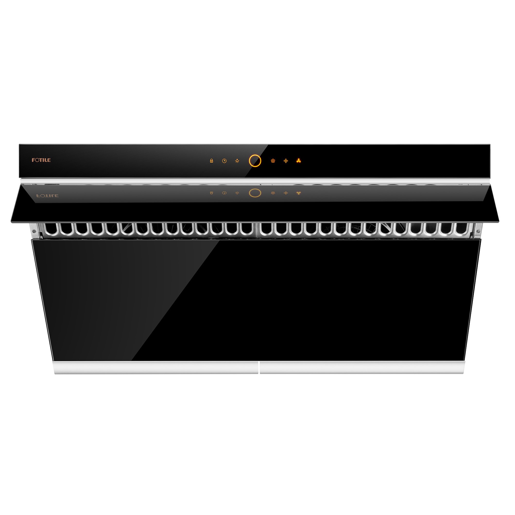 FOTILE Slant Vent Series 30 850 CFM Under Cabinet or Wall Mount Range Hood  with 2 LED light and Push Buttons, Tempered Glass