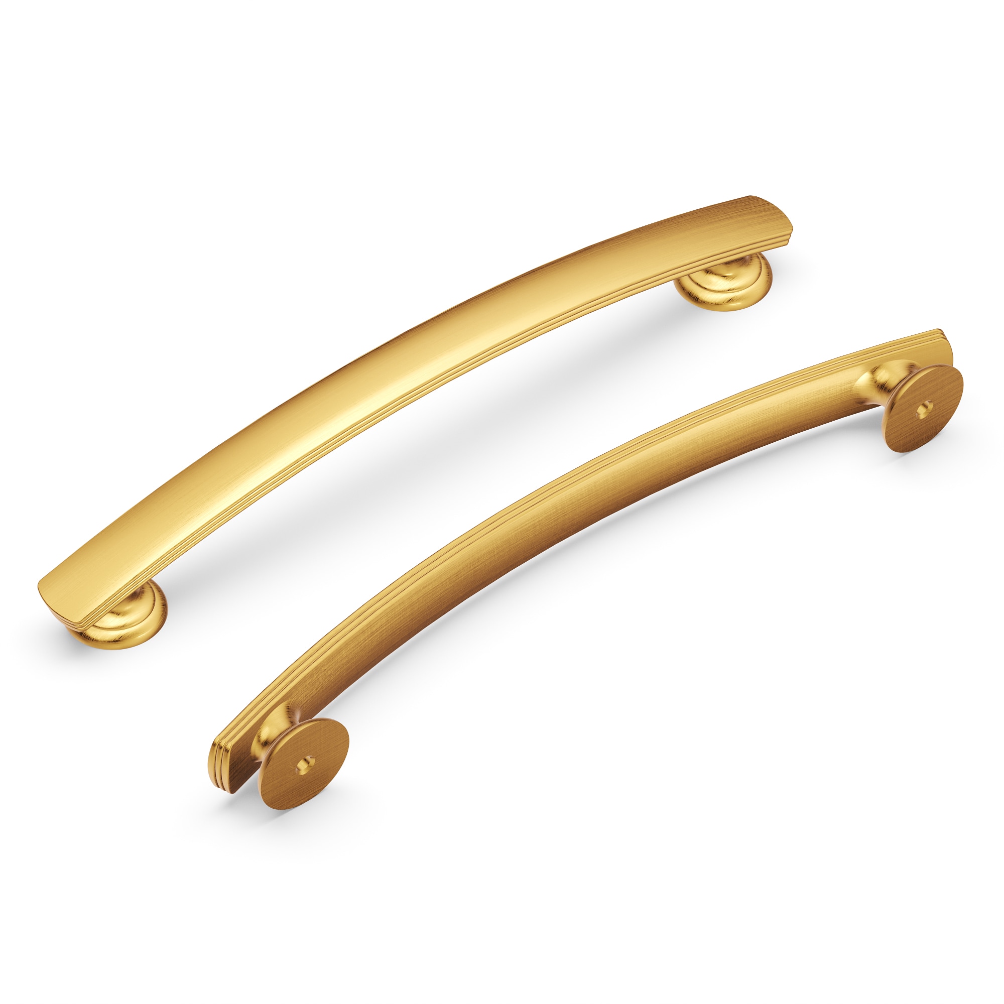 Hickory Hardware P2156-BGB-10B American Diner 6-5/16-in , 160mm Center to Center Brushed Golden Brass Arch Handle 10 -Pack