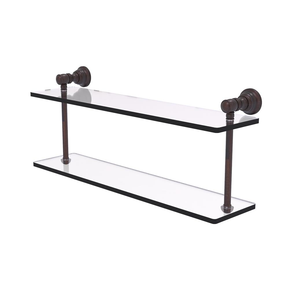Allied Brass CL-2-22-VB Carolina Venetian Bronze 2 -Tier Wall mount Bathroom Shelf ( 22-in x 9.2-in x 5-in )