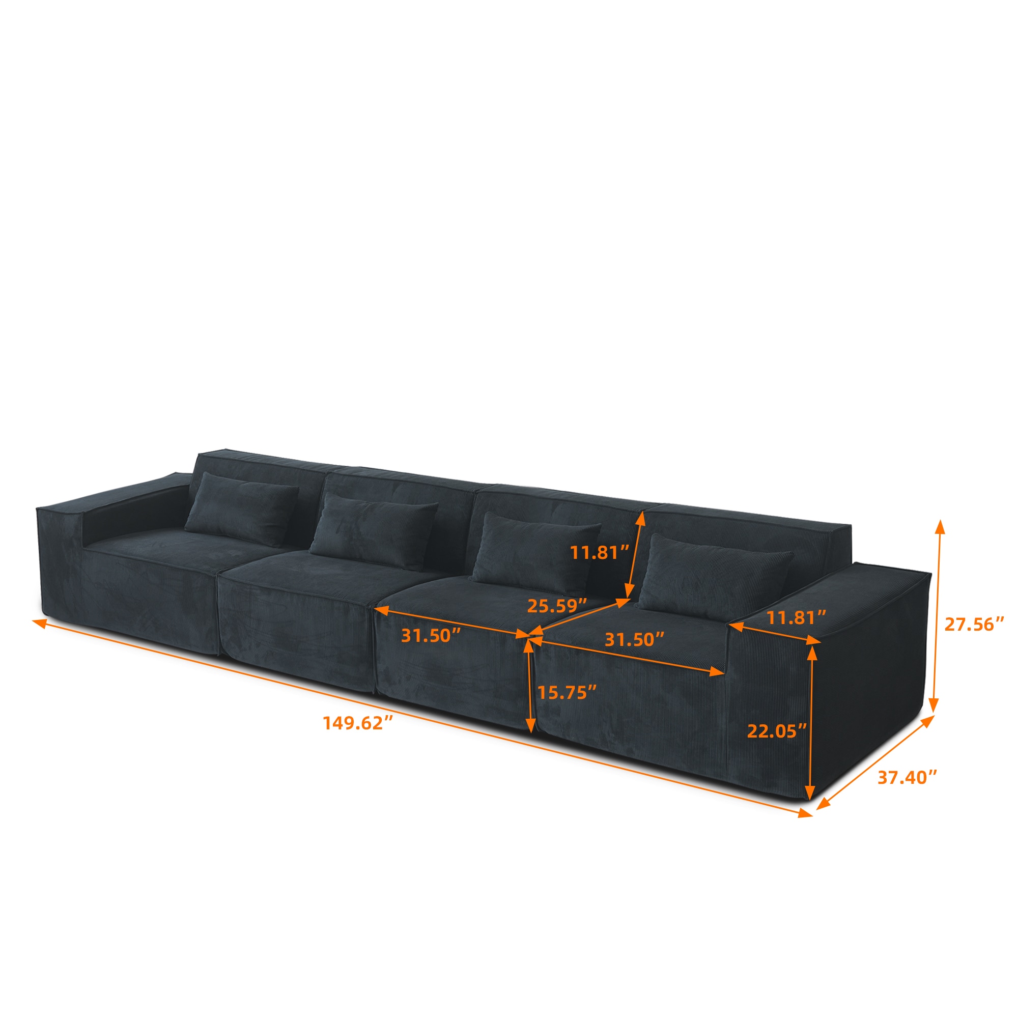 BuotiqHom DH-SF4-130BK Sofas-Loveseats - View #2