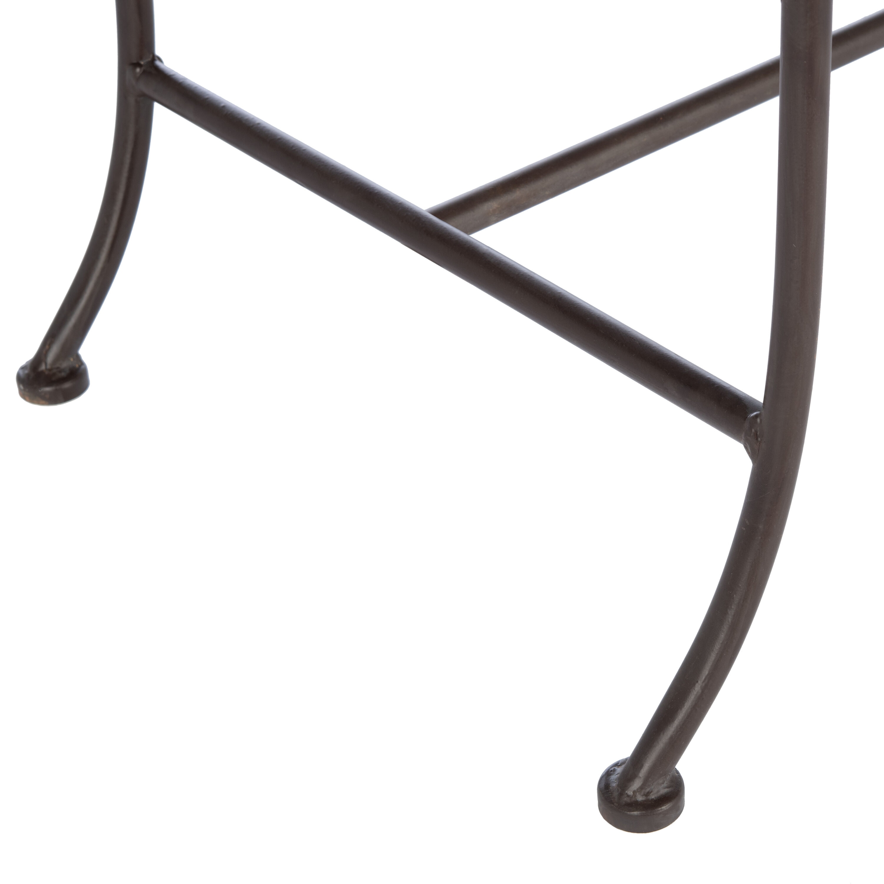Victorian Elegance Rustic Brown Wrought Iron Outdoor Garden Bench
