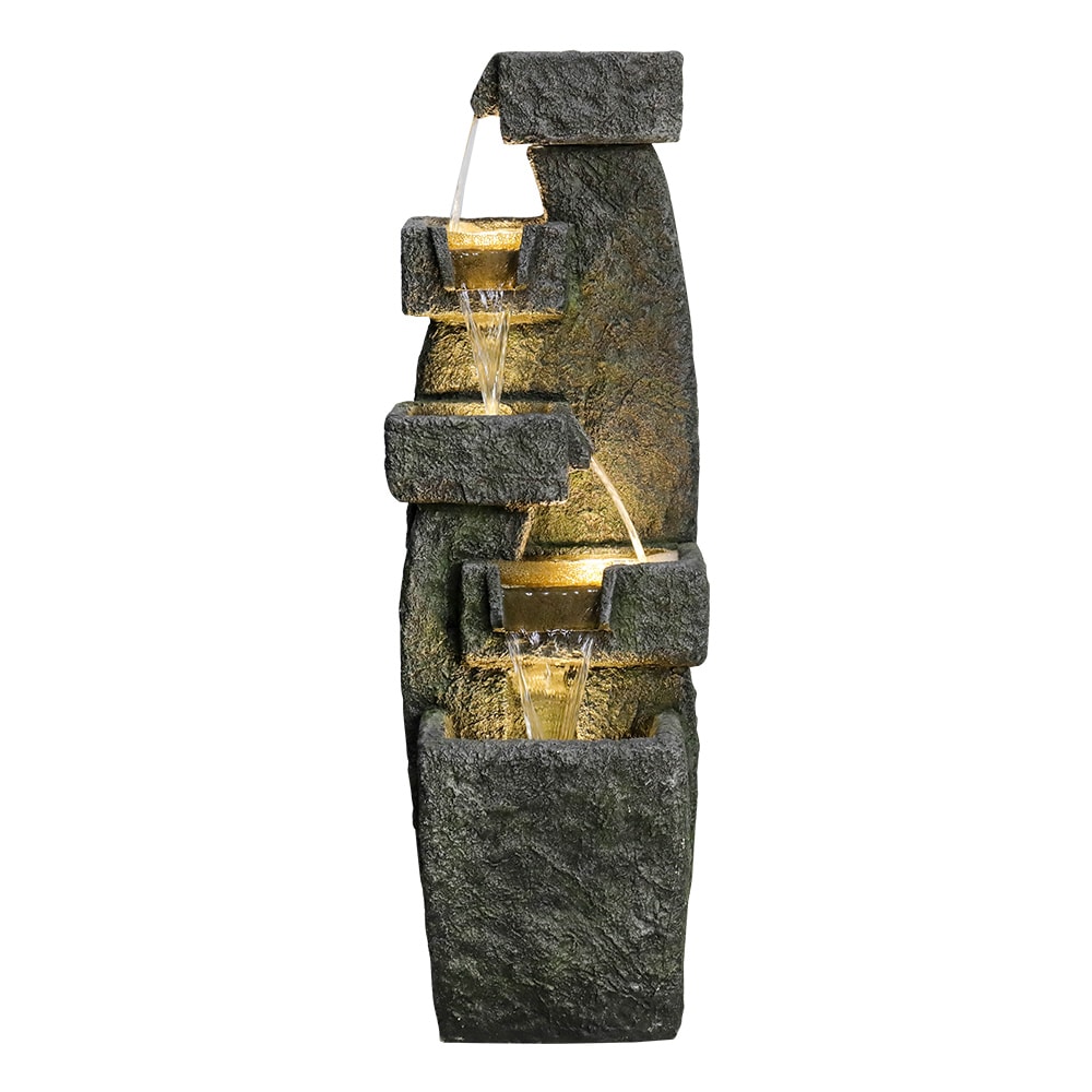 Watnature GPF230029 39.3-in H Concrete Electric Powered Tiered Outdoor Fountain Pump Included