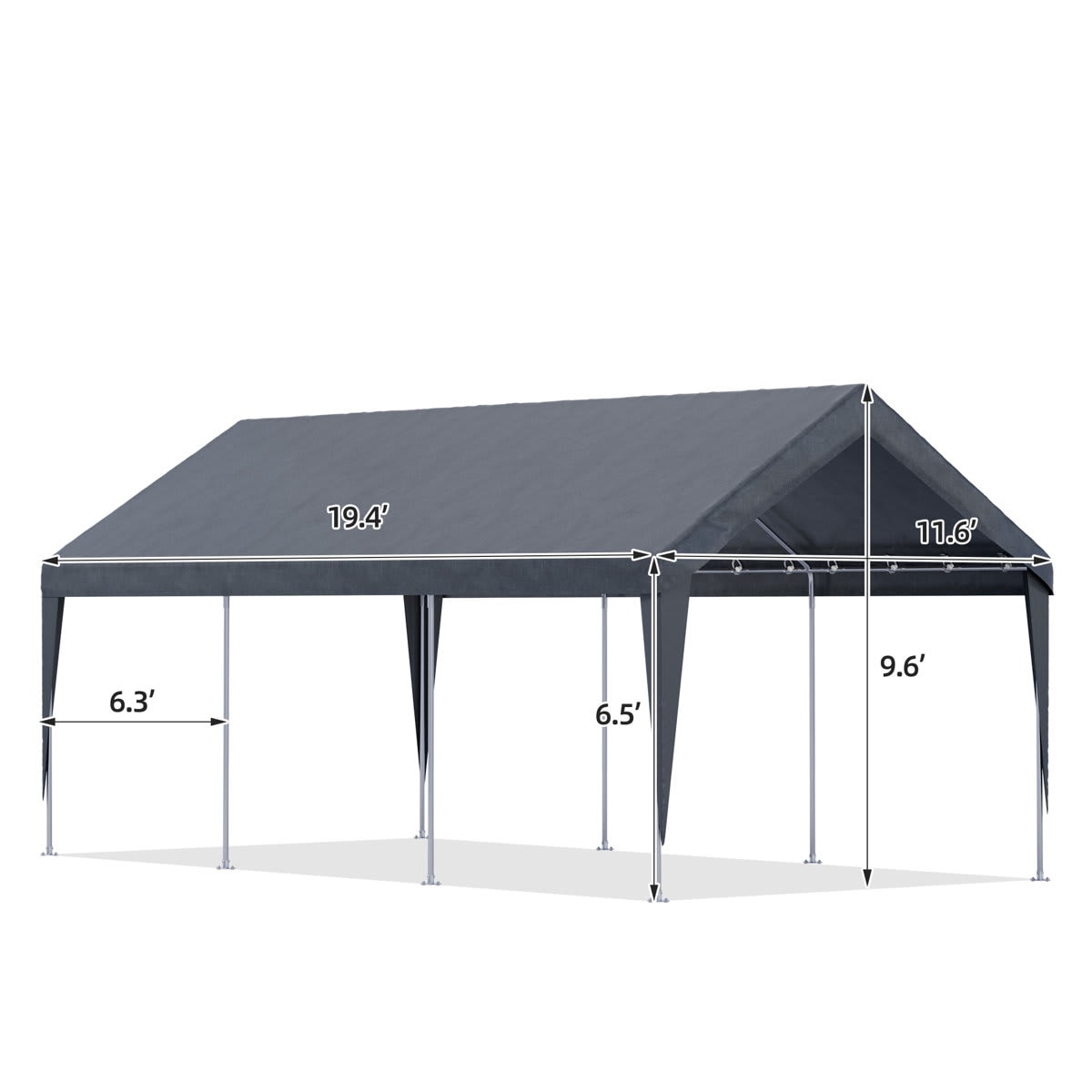 U-HOMY YY-023GY-CP Carport-Covers - View #3