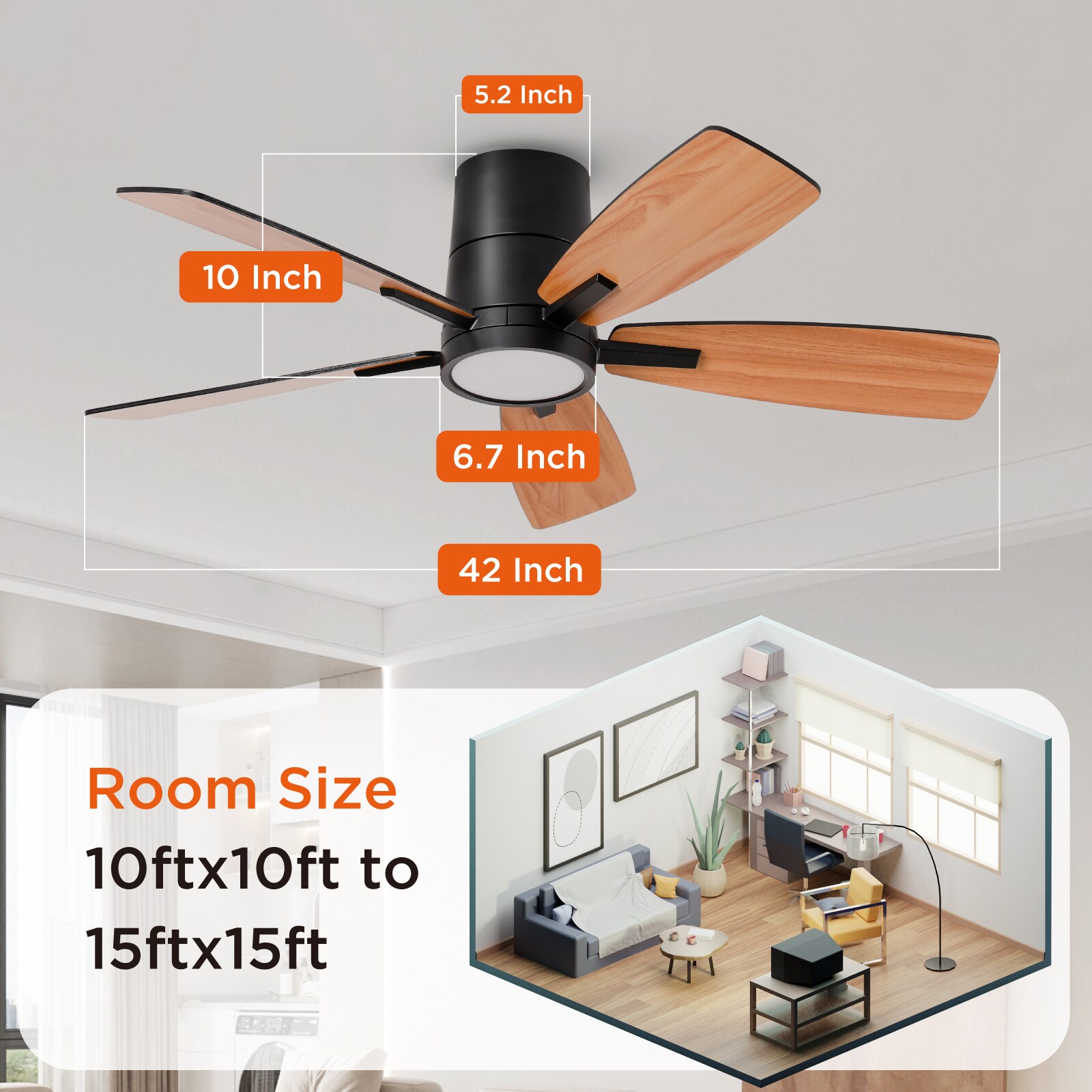 TALOYA TLY42-BK-5X-S5 Ceiling-Fans - View #5