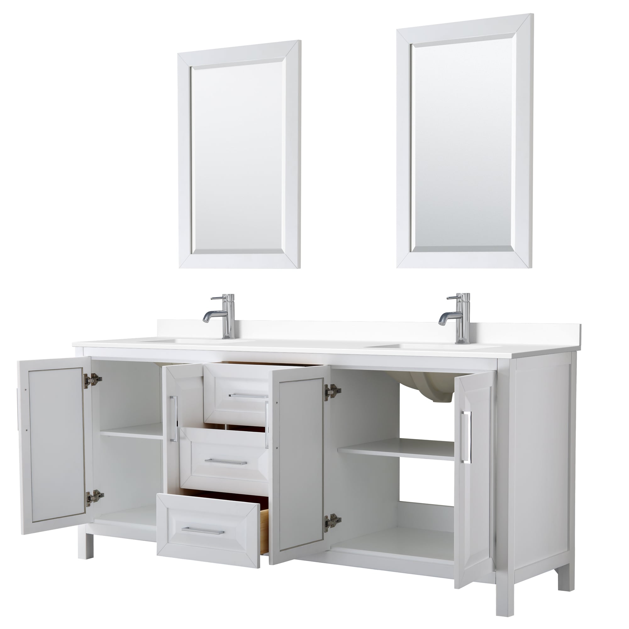Wyndham Collection WCV252580DWHWCUNSM24 Bath-Vanity-Combo - View #2