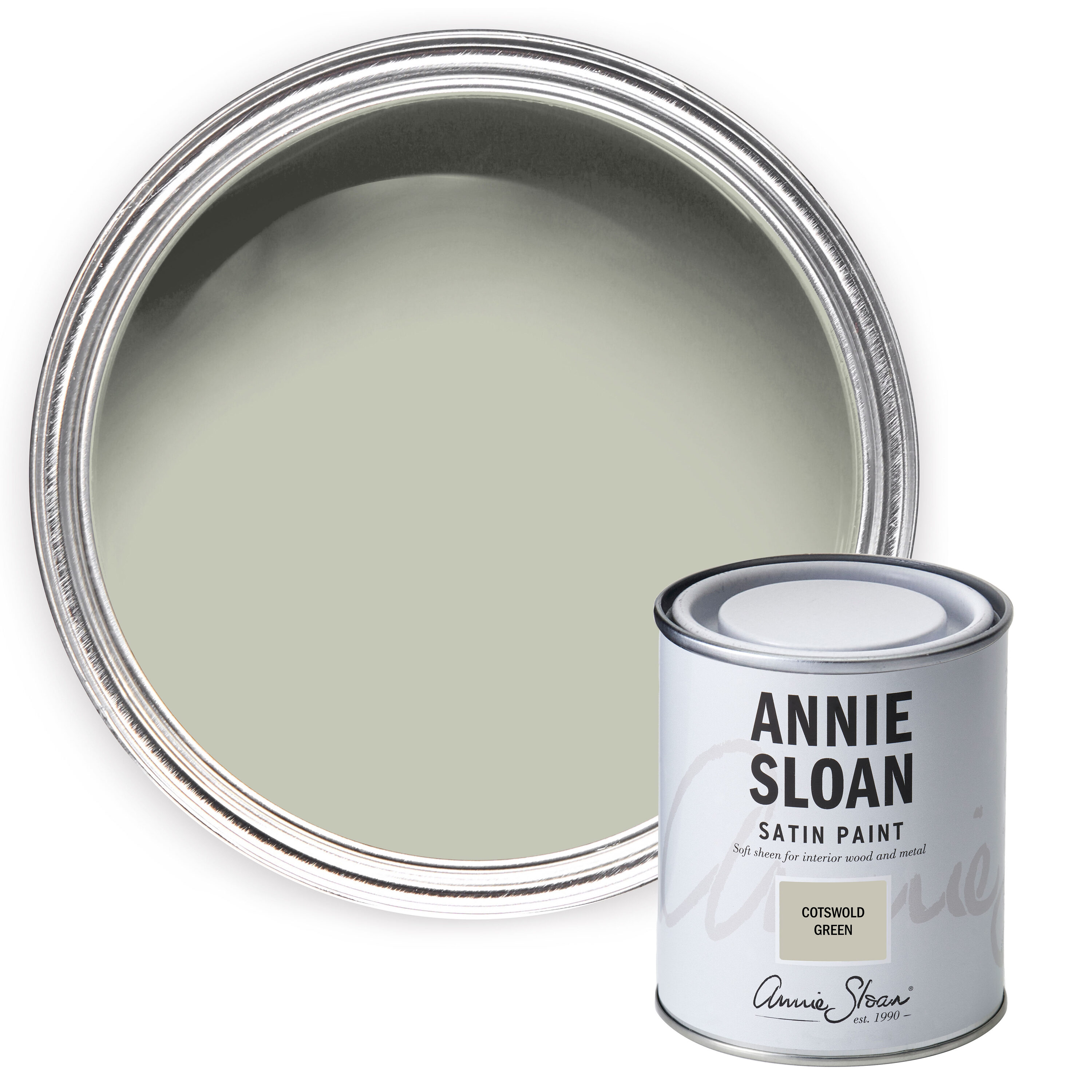 Annie Sloan SPCG001.0750.01 Satin Cotswold Green Water-based Interior Door and Trim Paint ( 1-pint )