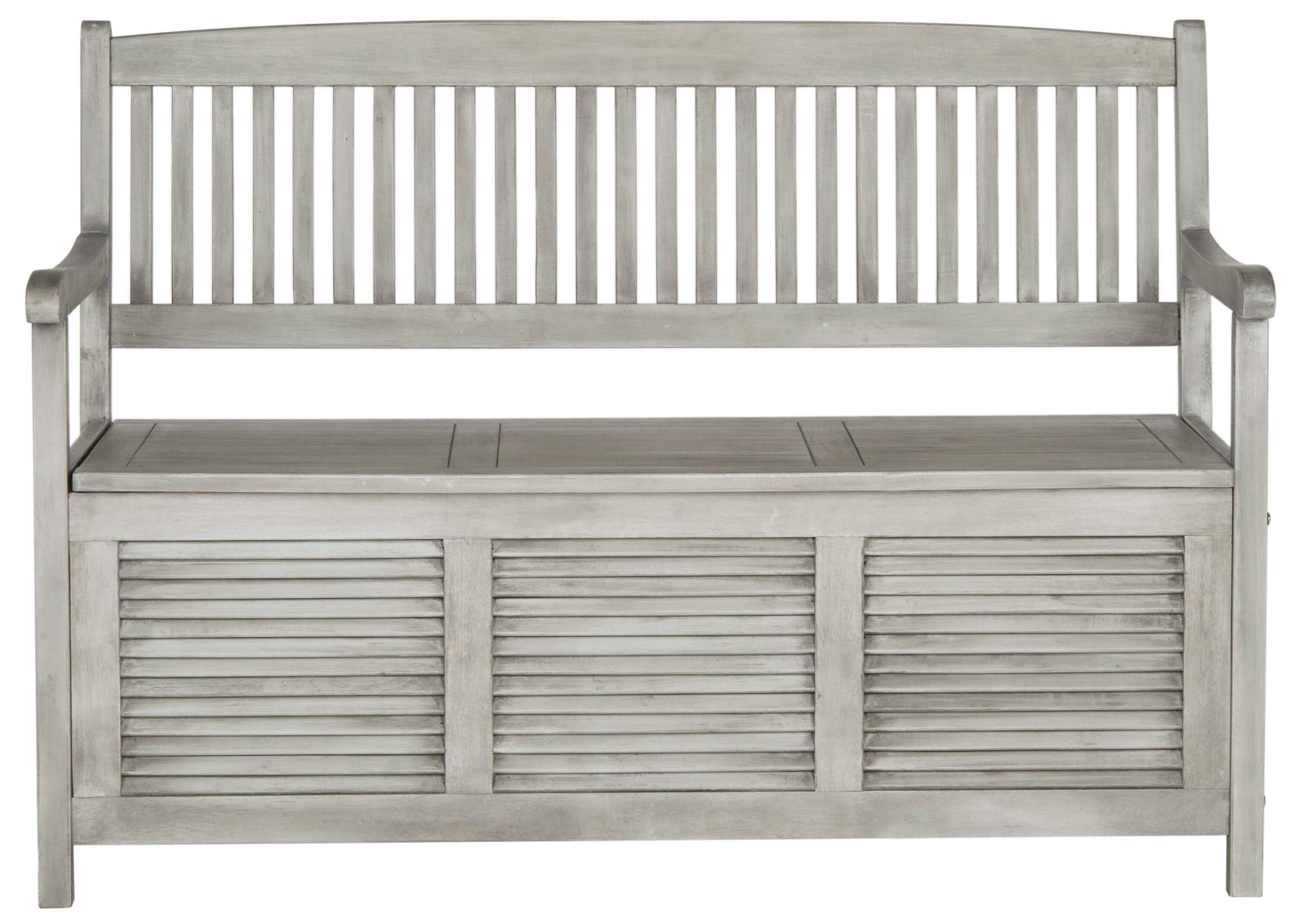 Transitional Gray Acacia Wood Storage Bench - 50"