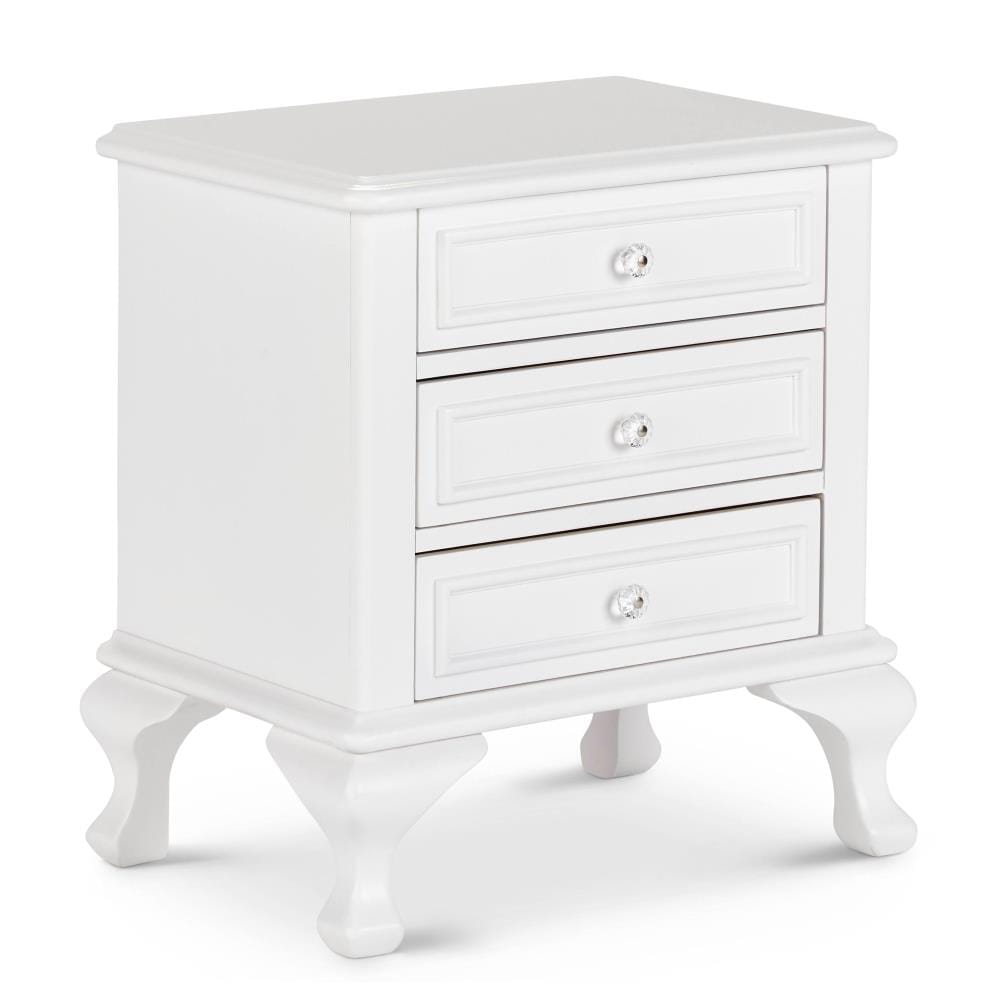 White Twin Faux Leather 3-Piece Bedroom Set with Chest and Nightstand