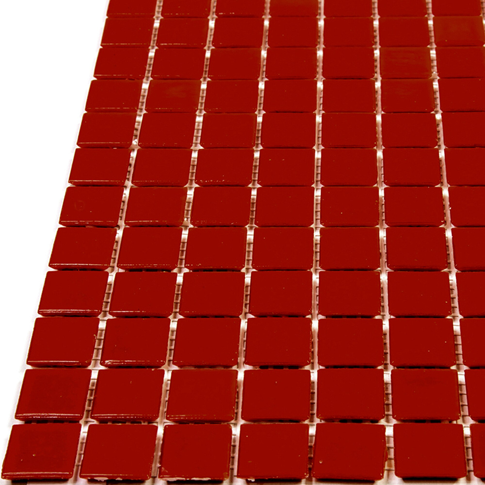Candy Red 12" x 12" Iridescent Glass Mosaic Tile