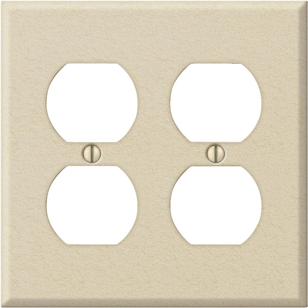 Jackson Deerfield 8IK118 Pro-Plate 2 Duplex Outlet Wall Plate Ivory Wrinkle Finish #8IK118-01DB