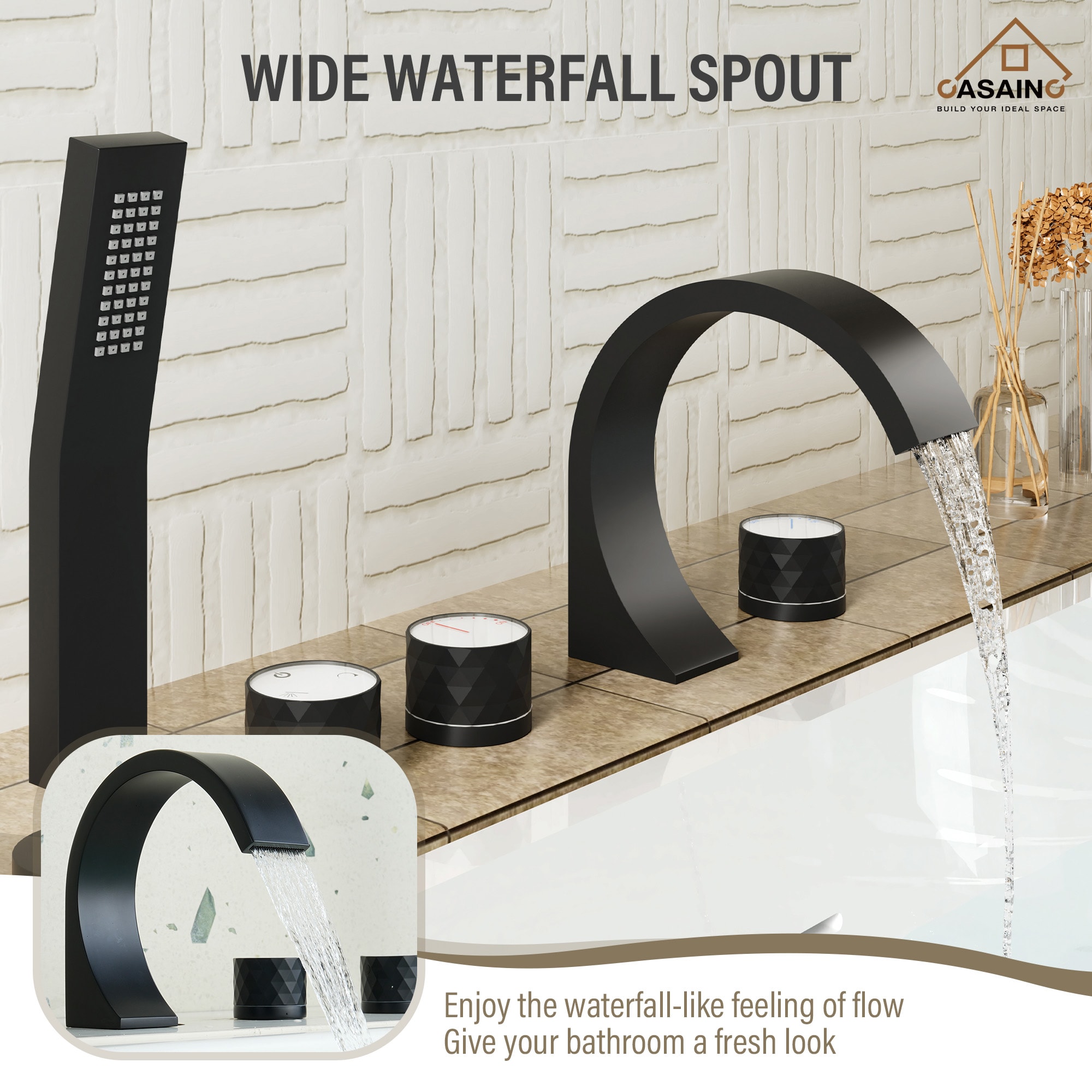 CASAINC TC01-BB Roman-Tub-Faucets - View #9