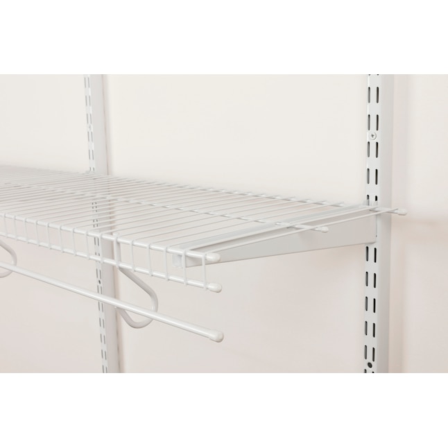 8 Ft X 12 In White Wire Closet Kit, Rubbermaid Wire Closet Shelving Installation