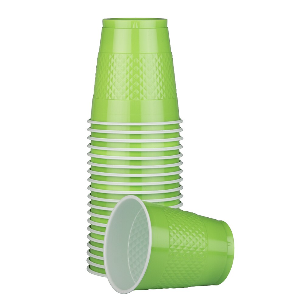 Jam Paper Plastic Cups - 12 oz - Green - 20/Pack