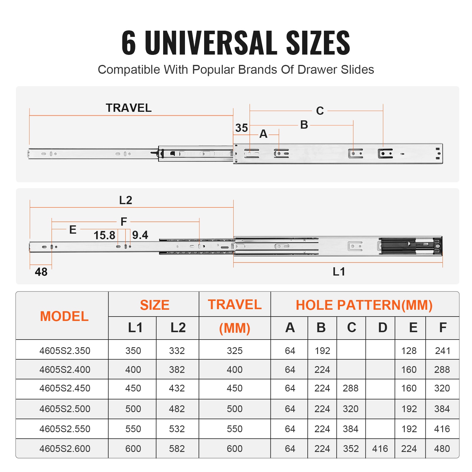 VEVOR SCCZCJCTDG1004068V0 Drawer-Slides - View #5