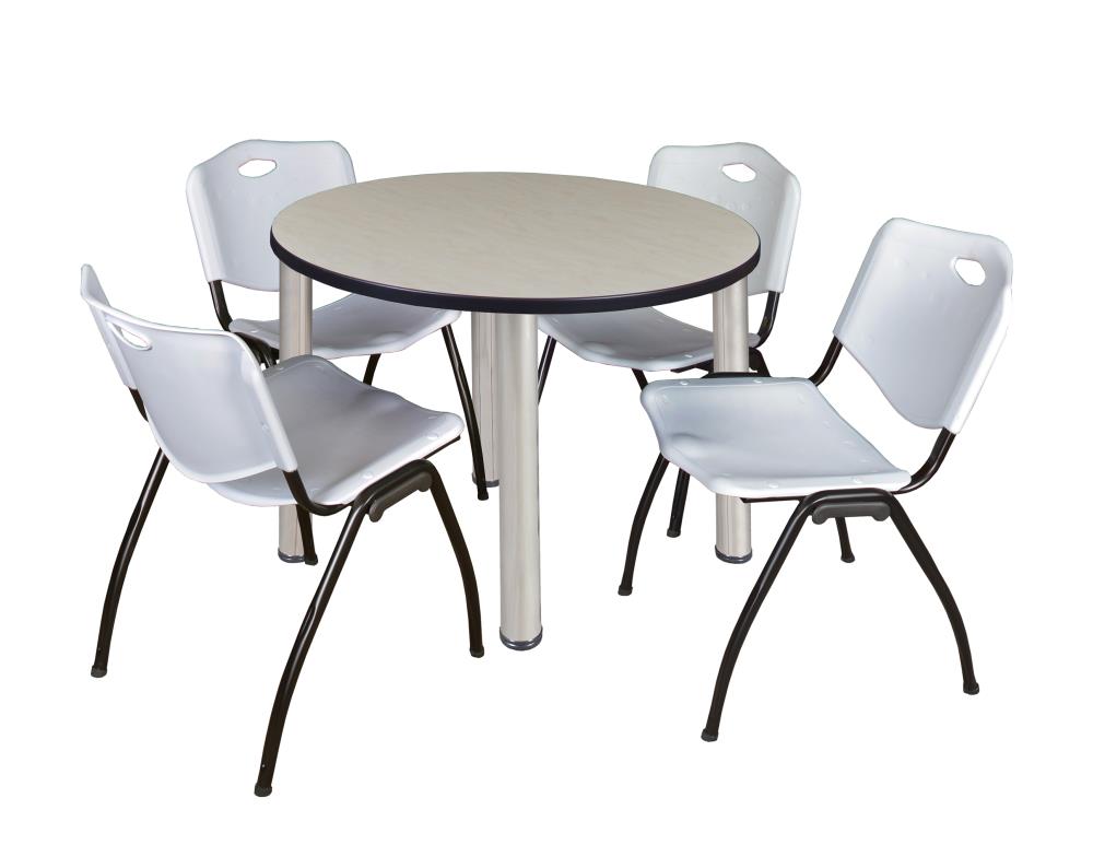 Regency TB42RNDPLBPCM47GY Breakroom Off-white 4-Person Training Table (42-in W x 29-in H)