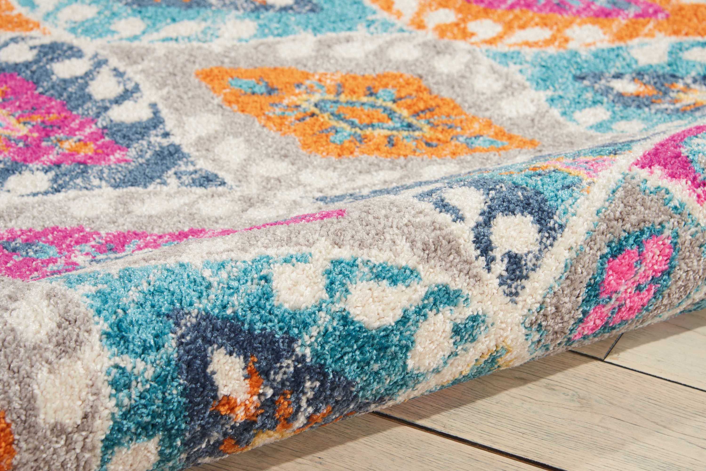 Multicolor Geometric Boho-Chic Synthetic Area Rug