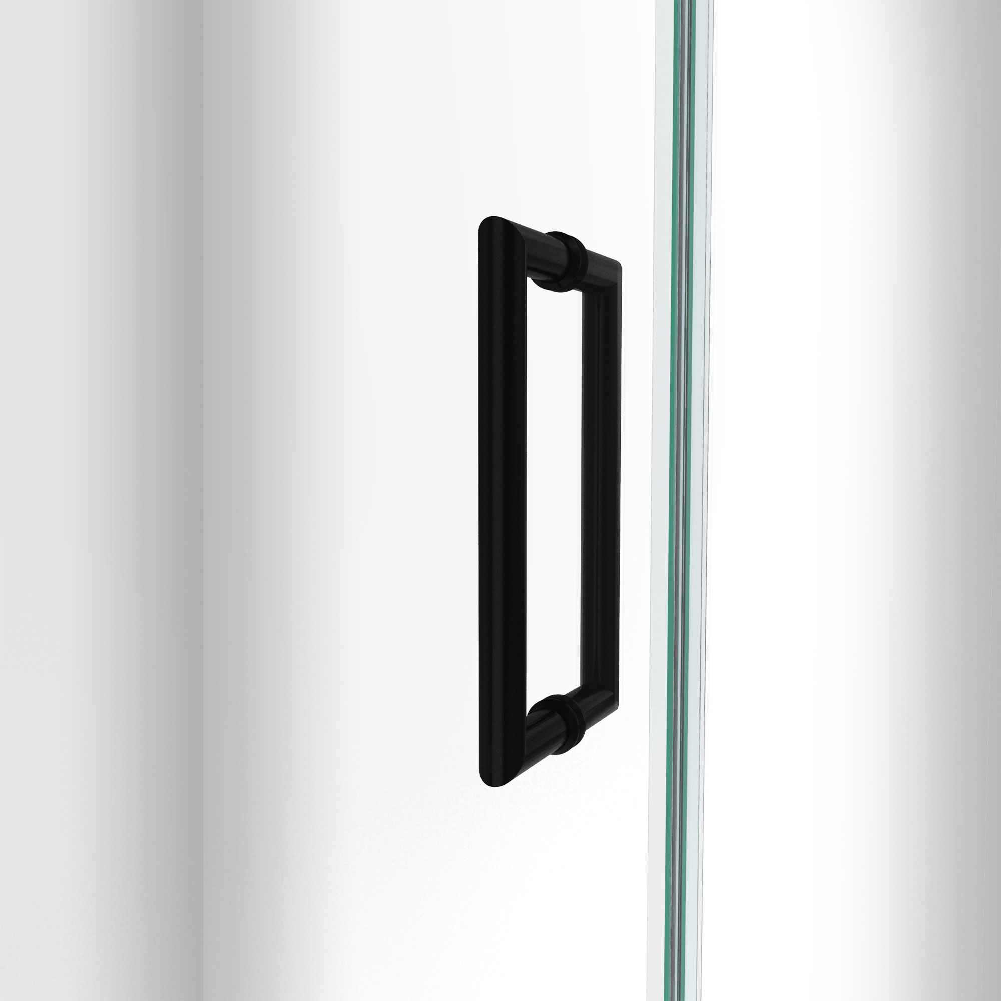 Matte Black Frameless Hinged Shower Door with ClearMax Glass, 72" x 49"
