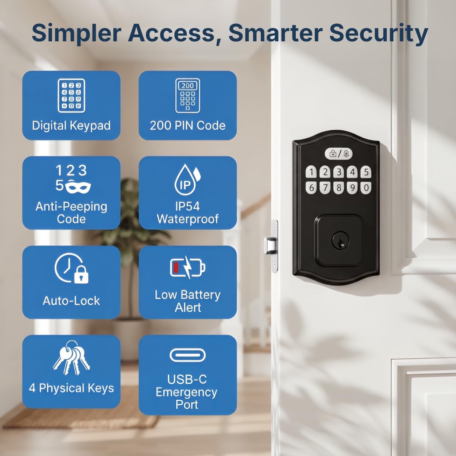 Adrinfly LAD0509M37 Electronic-Door-Locks - View #2