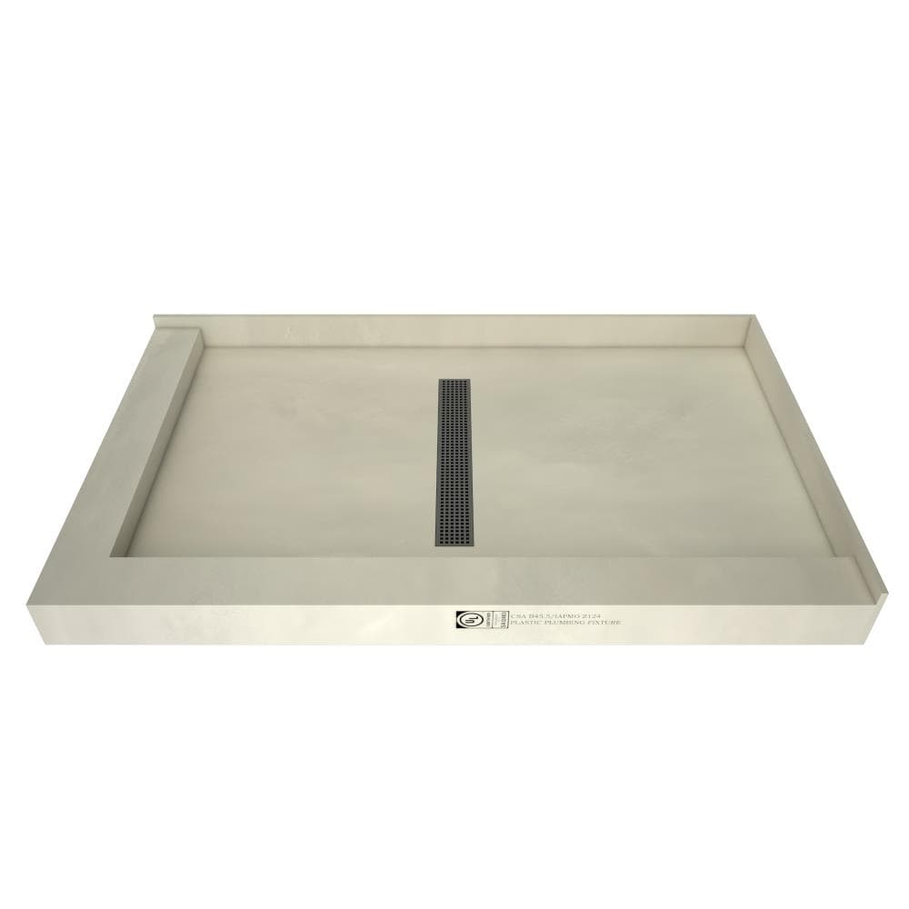 Tile Redi RT4260CDL-PVC-BN 42-in W x 60-in L x 5.75-in H Made For Tile Rectangle Shower Pan Base (Center Drain)