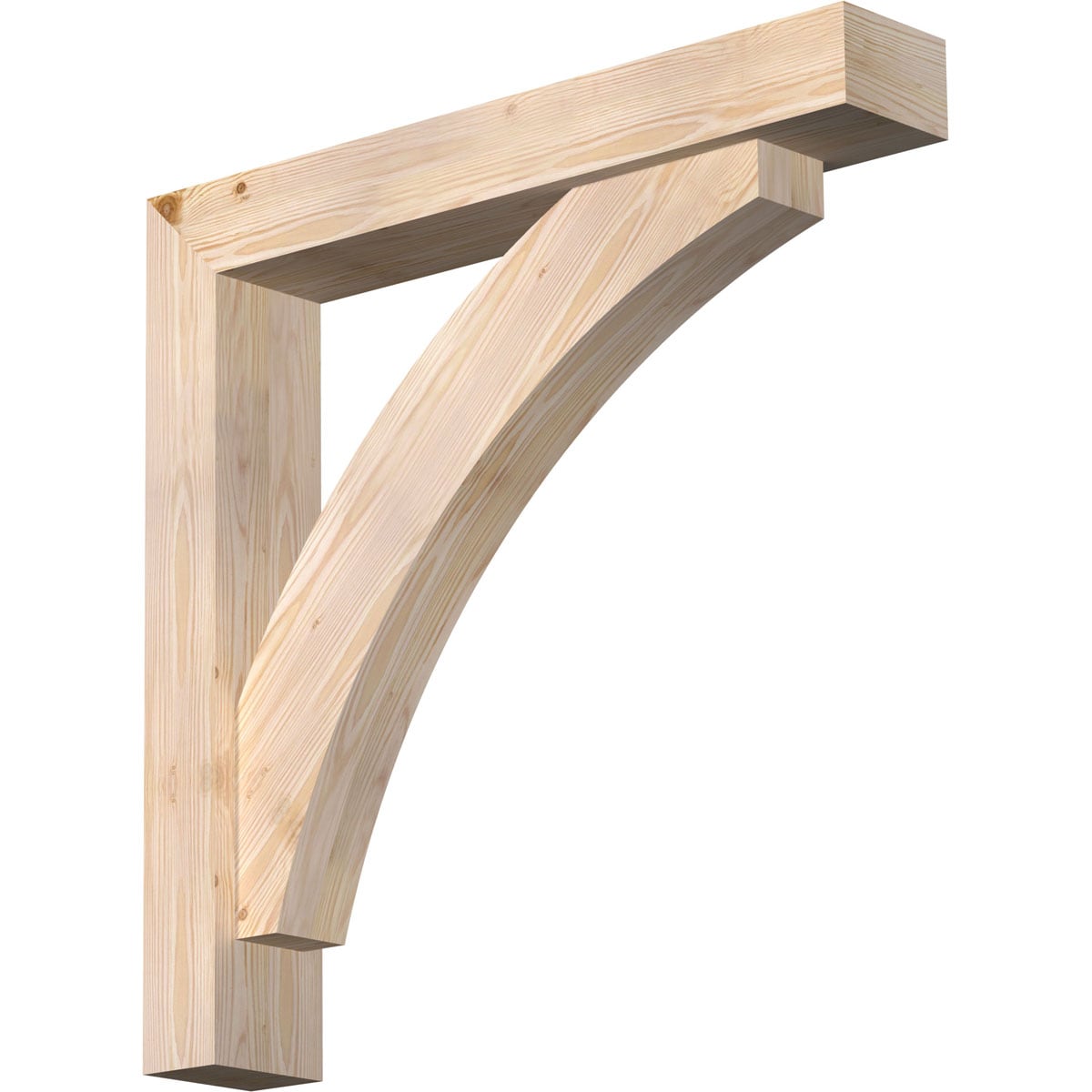 Ekena Millwork 1464158 Thorton Block Smooth Bracket with Offset Brace 5-1/2-in x 32-in x 32-in Douglas fir Brown Wood Standard bracket
