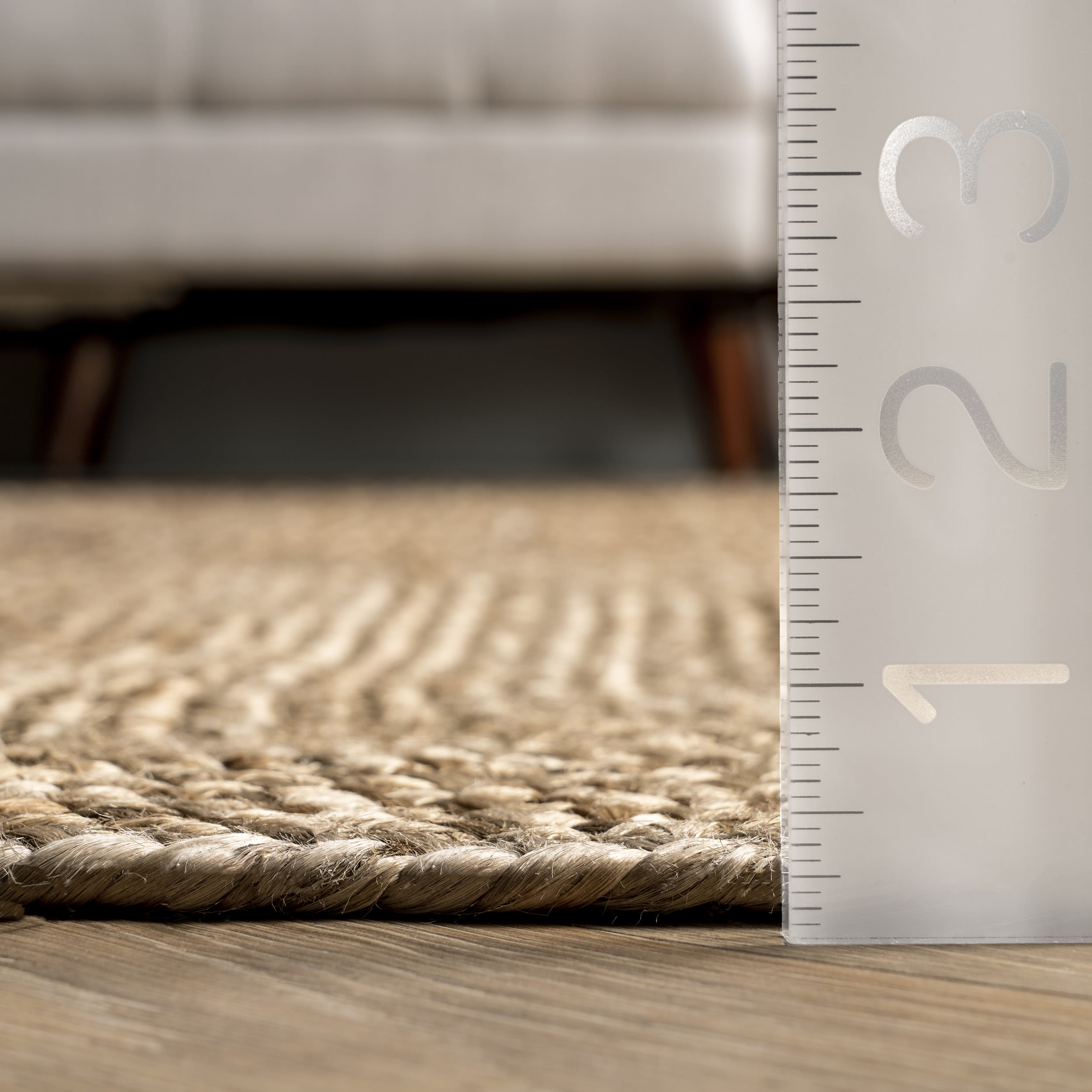Natural Braided Jute Rectangular 4' x 6' Handmade Area Rug