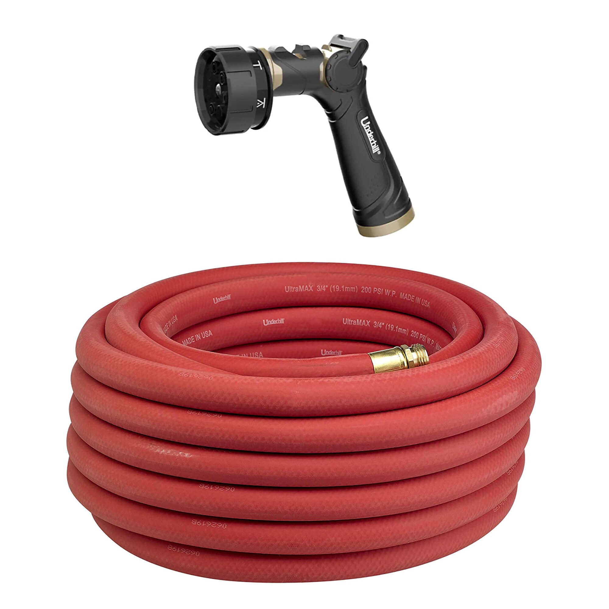 Underhill 310268 3/4-in x 25-ft Heavy -Duty Kink Free Rubber Red Hose