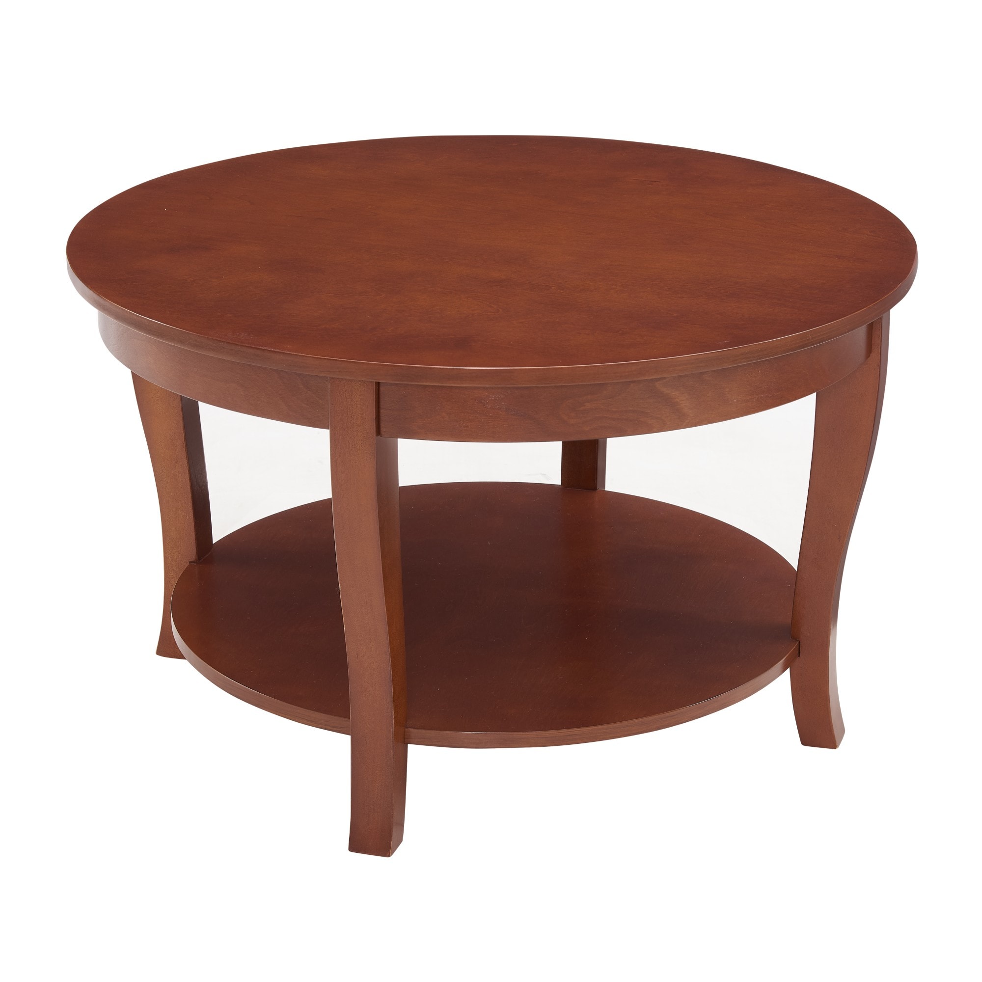Dimakai DK-AZ-16929 Modern Round Wood Brown Acacia 23.7-in W x 18-in H Coffee Table