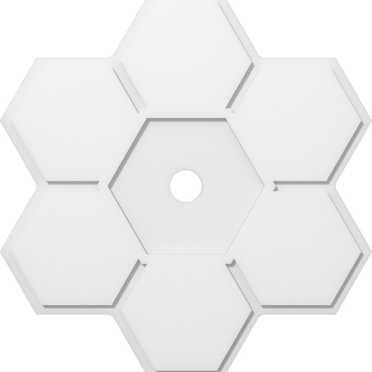 Ekena Millwork CMP36DY-03000 Daisy 36-in W x 36-in L Contemporary White PVC Whole Ceiling Medallion