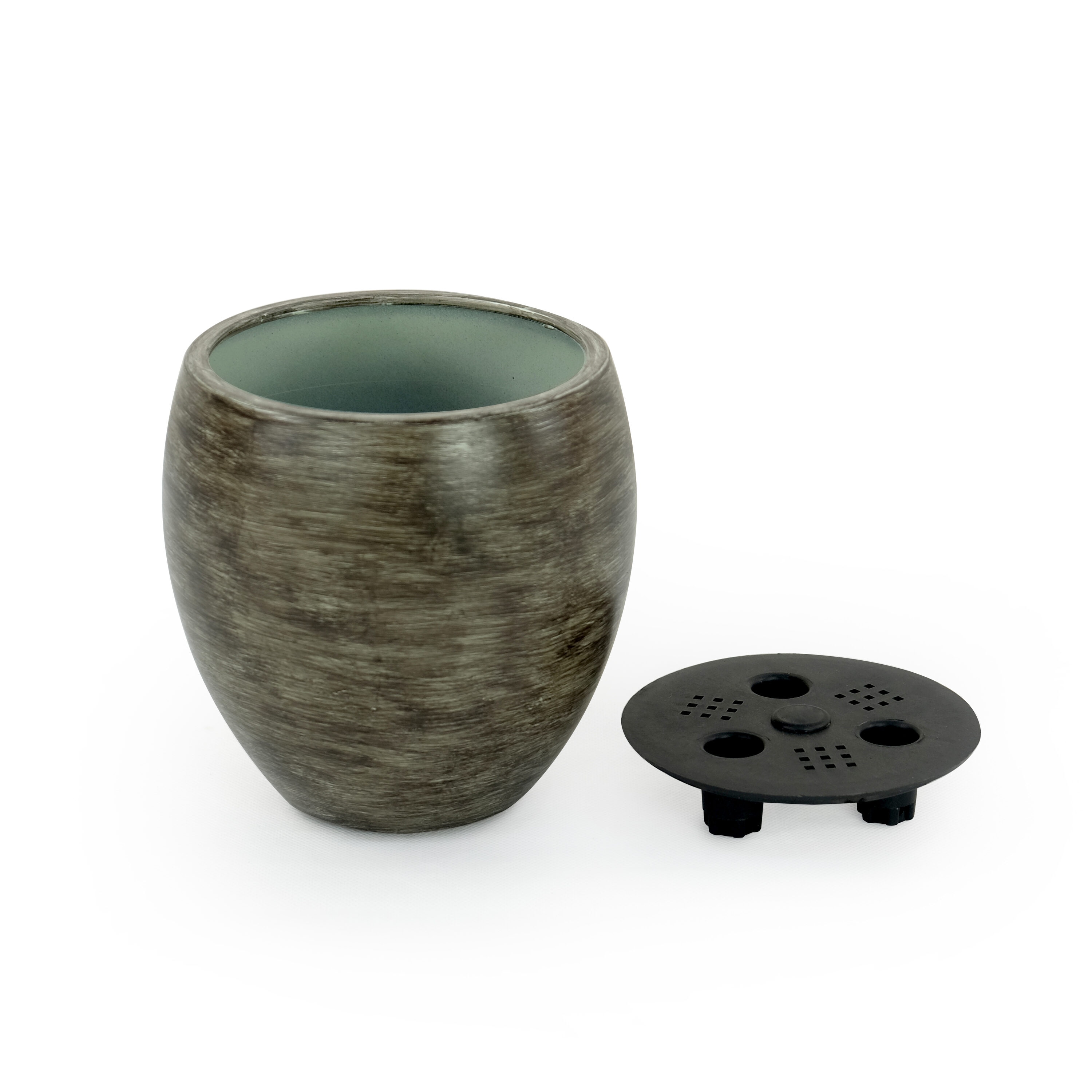 Siavonce XH44626 6.0-in W Small Gray Plastic Indoor/Outdoor Planter with Drainage Holes