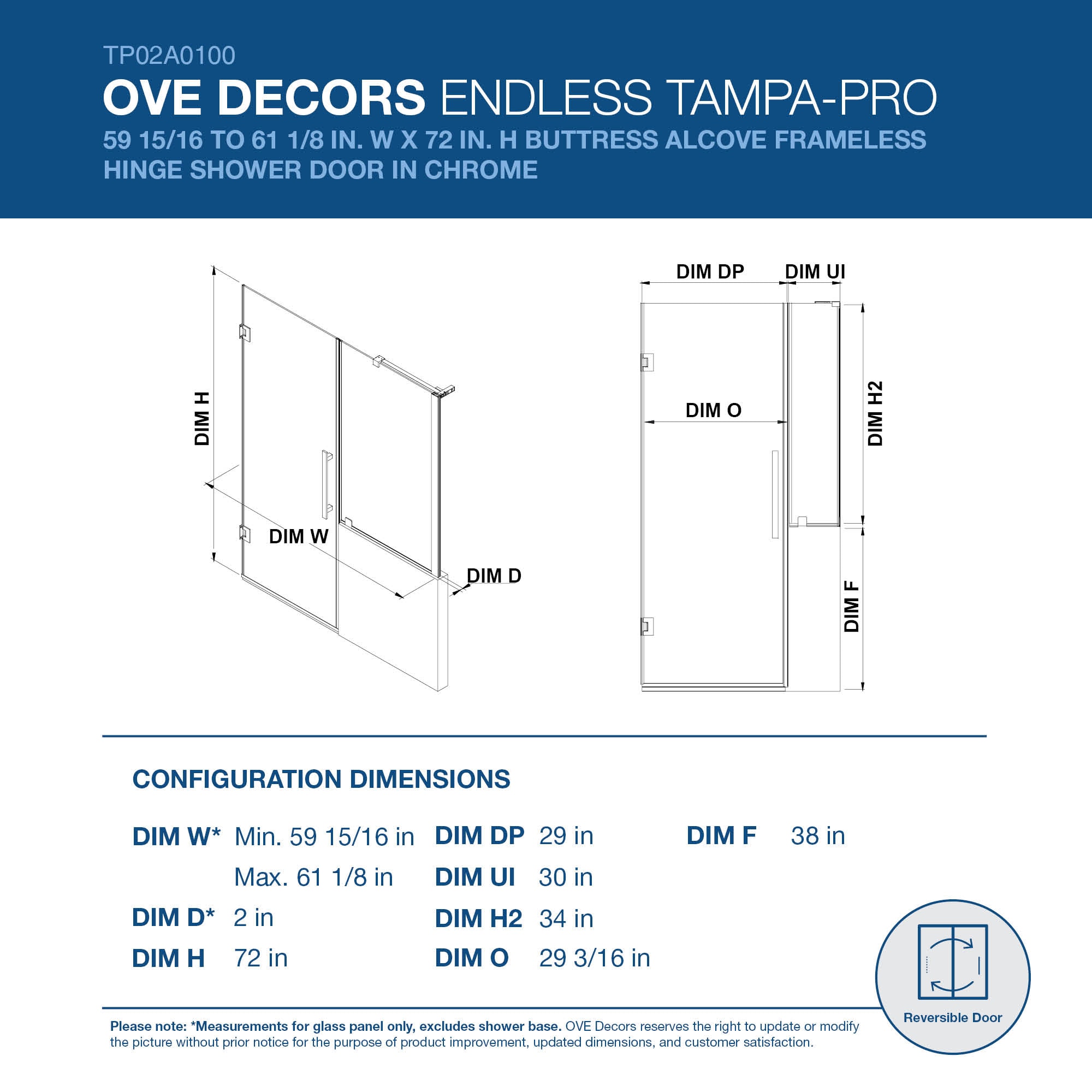 OVE Decors 828796050739 Shower-Doors - View #2