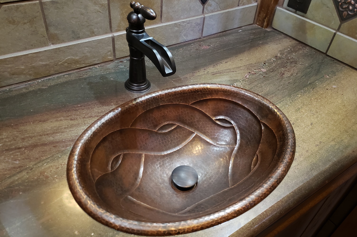 PREMIER COPPER PRODUCTS LO19RBDDB Copper Bathroom Sinks Copper Drop-in Oval Rustic Oil rubbed bronze Bathroom Sink ( 19.0-Inches x 14.0-Inches )