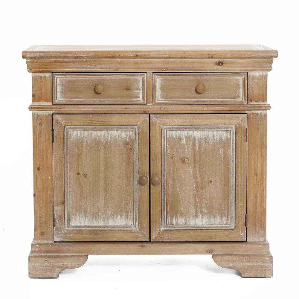 LuxenHome WHIF1685 35.4-in W 2-Door Brown Accent Cabinet