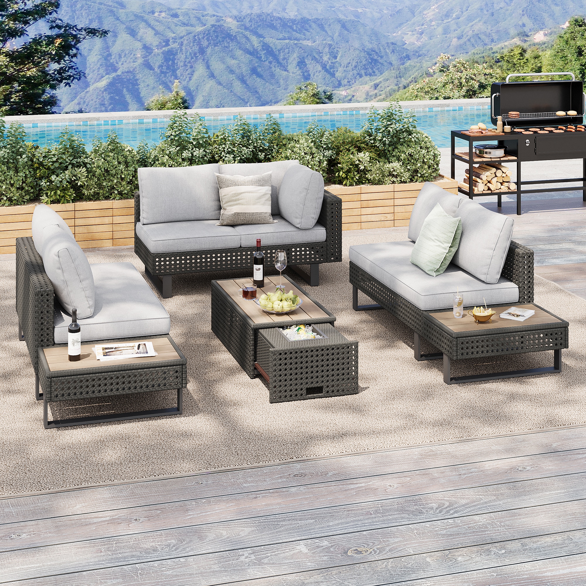 SINOFURN SYB260077GY Patio-Sofas-Daybeds - View #4